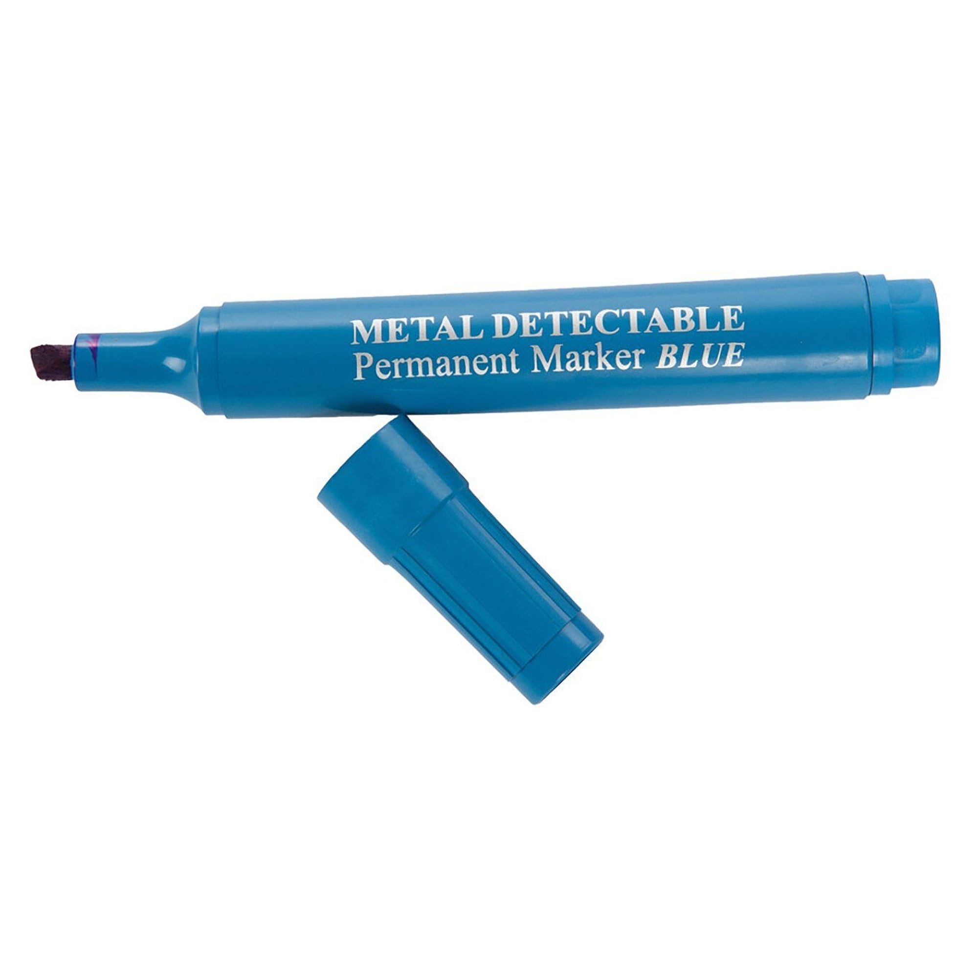Marqueur permanent Hygostar détectable, pointe biseautée, corps bleu, encre bleue, lot de 20 - Franz Mensch 854087