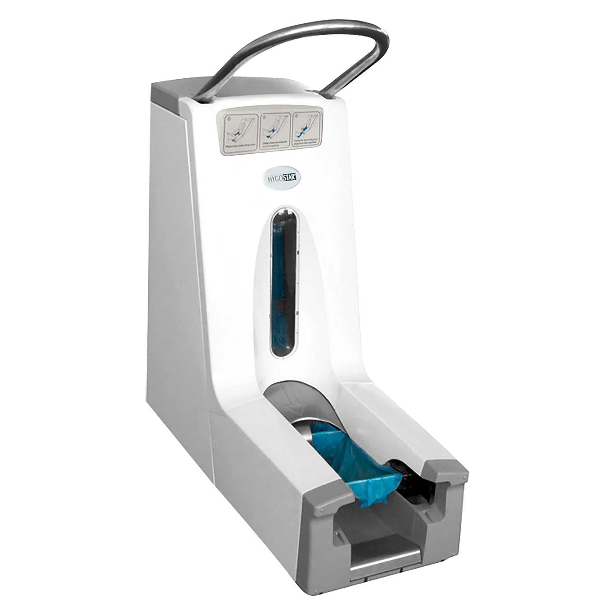 Hygostar Automatik-Überschuhspender Hygomat Comfort mit Handlauf, für 220 Überschuhe, ohne Strom - Franz Mensch 88811