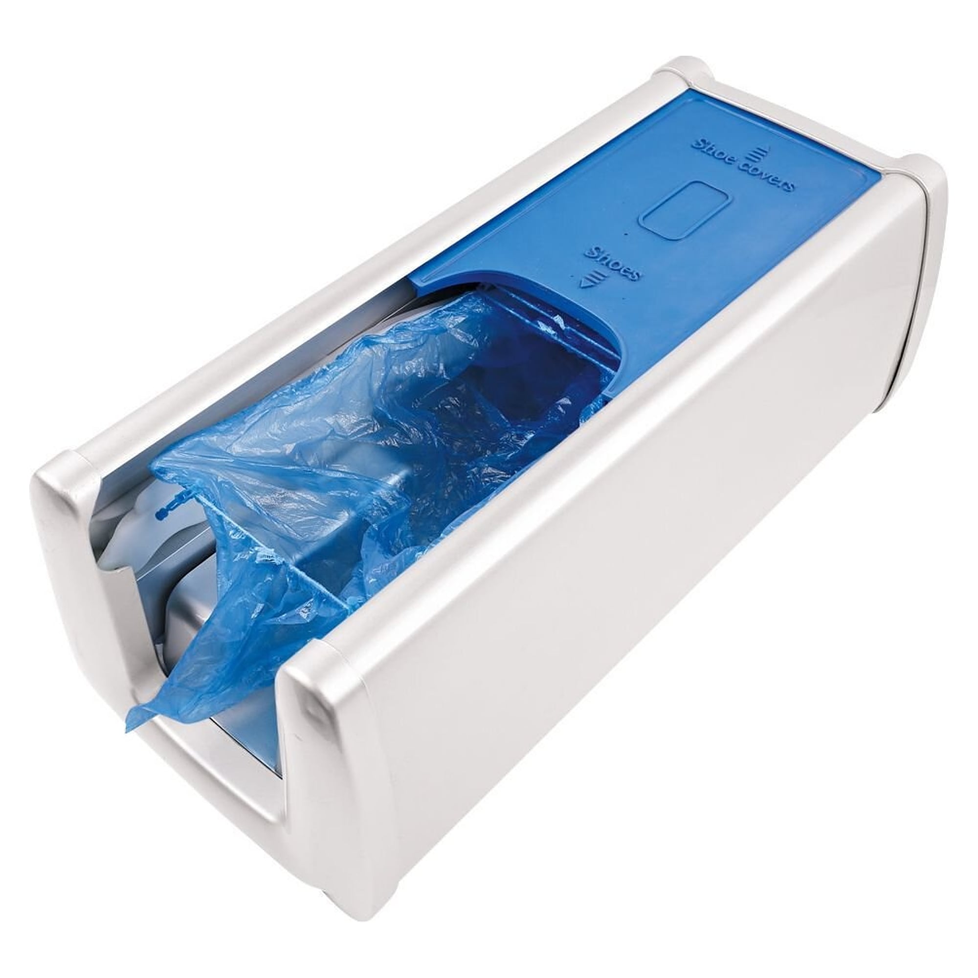 Hygostar Überschuhspender Ecostep für 50 Überschuhe, ohne Strom, 3 kg, weiß/blau - Franz Mensch 88818