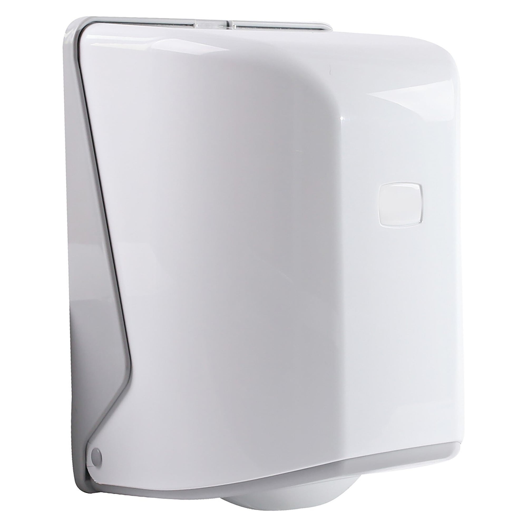 Distributeur HygoClean pour essuie-mains en rouleau à dévidage central, plastique, verrouillable, blanc - Franz Mensch 88830