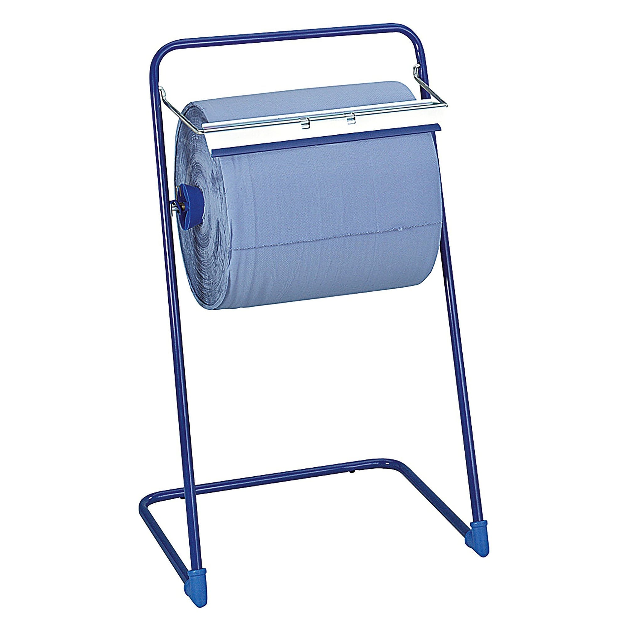 HygoClean Bodenständer für Putzpapierrollen, Metall blau lackiert, freistehend, 45 cm Spenderbreite - Franz Mensch 88832