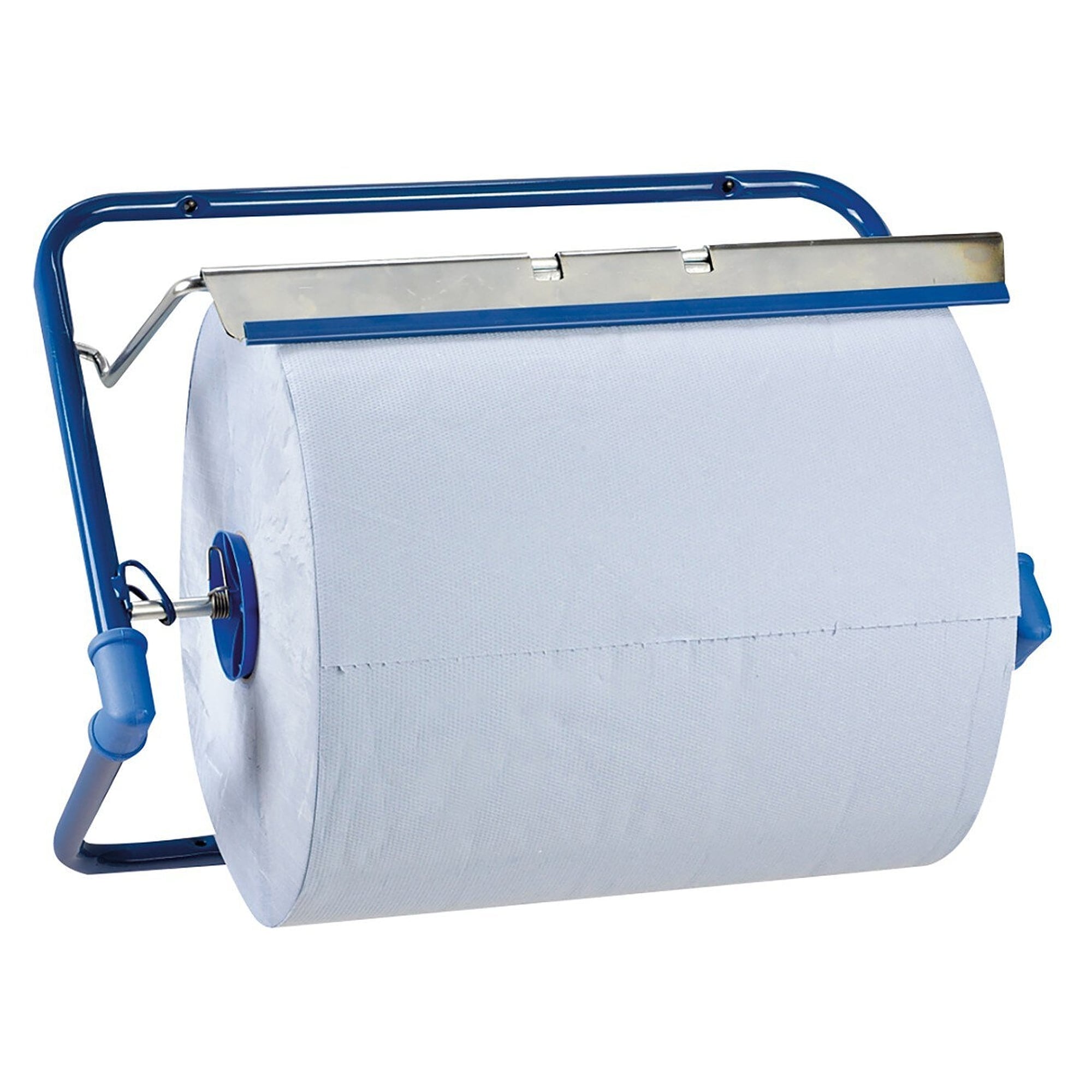 HygoClean wall holder for cleaning paper rolls, blue painted metal, 45 cm width, 4 cm core - Franz Mensch 88834