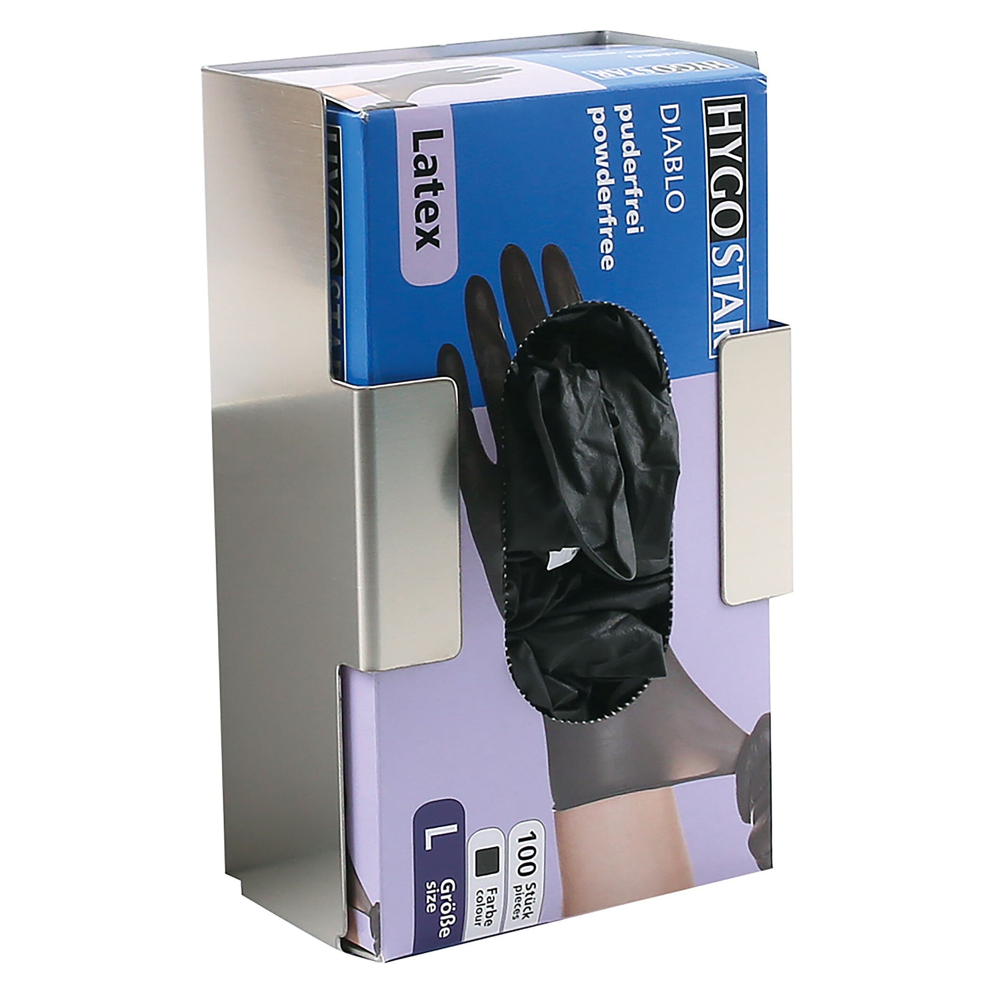 Hygostar single holder for disposable glove boxes, stainless steel, 8 cm height - Franz Mensch 88931