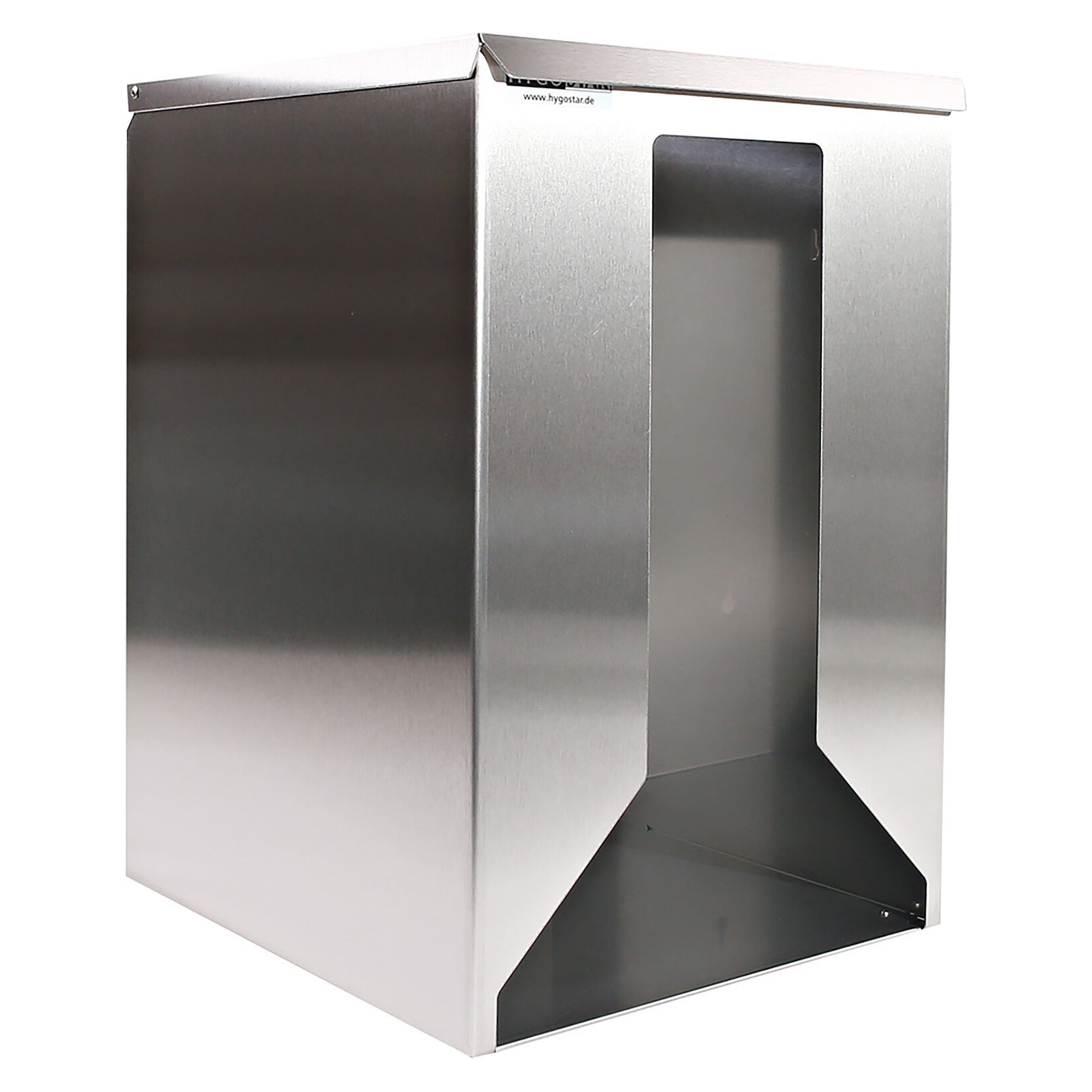 Hygostar stainless steel dispenser with lid for visitor coats and disposable coveralls, extra deep - Franz Mensch 88938