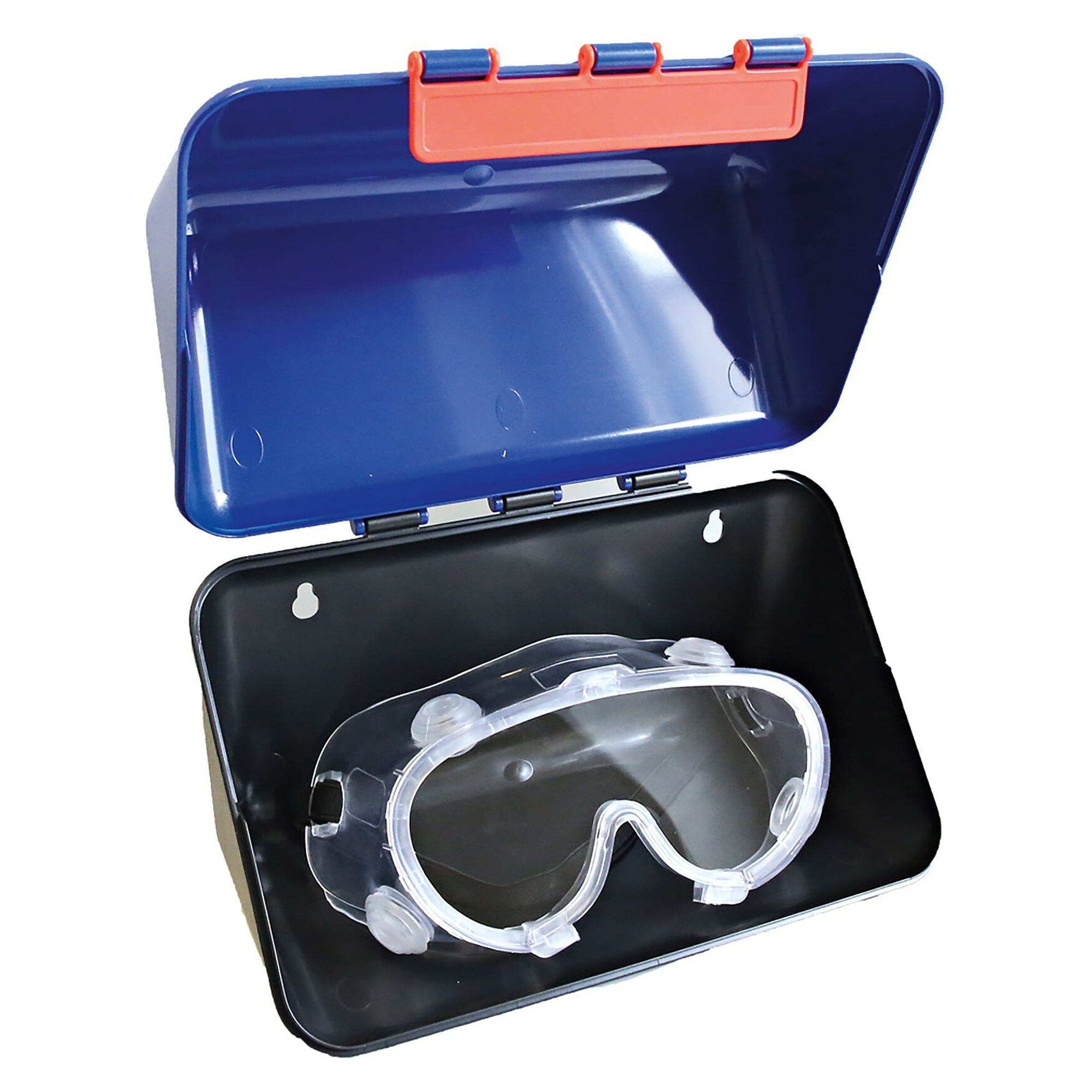Hygostar Schutzbox Mini zur Aufbewahrung von PSA, blau, mit 4 Gebotszeichen, wandmontierbar - Franz Mensch 88953