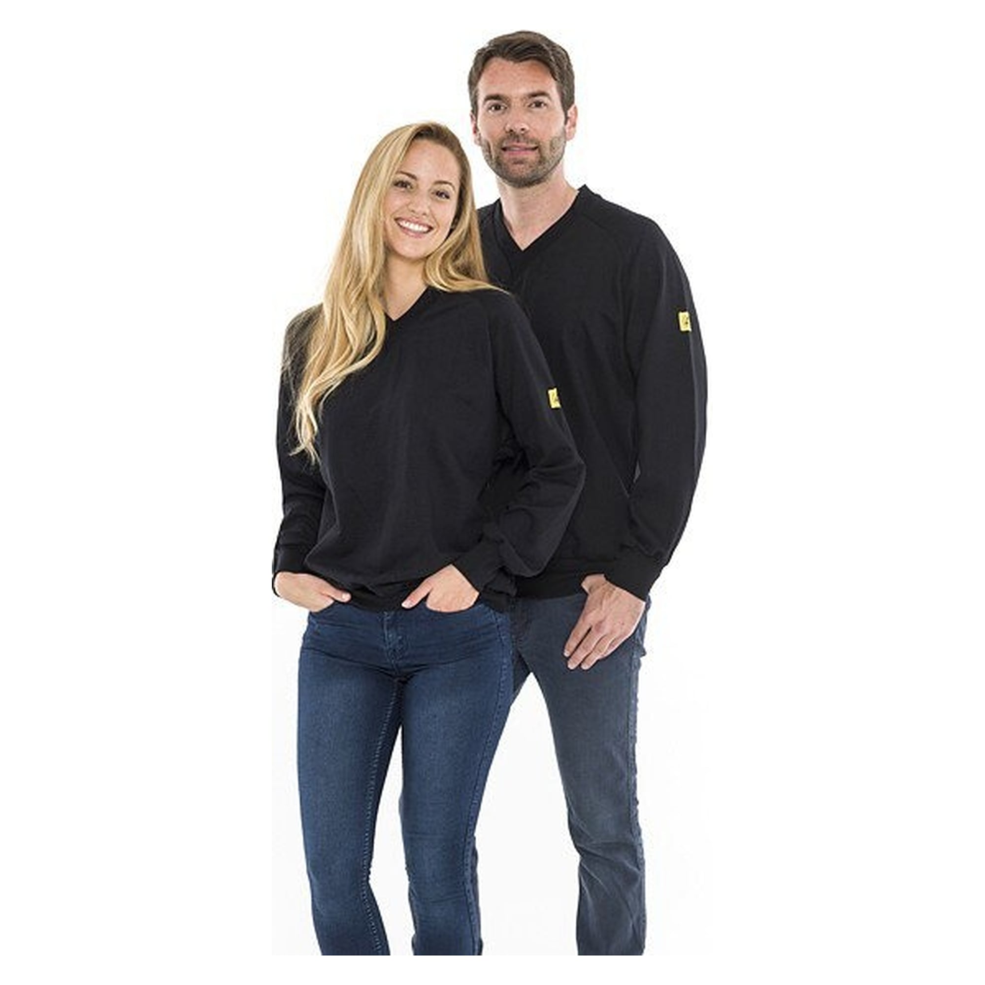 ESD-Sweatshirt mit Rundhalsausschnitt, schwarz, 280 g/m², unisex, Größe XXL - Safeguard SWS-THSS-BKXXL-ROUND