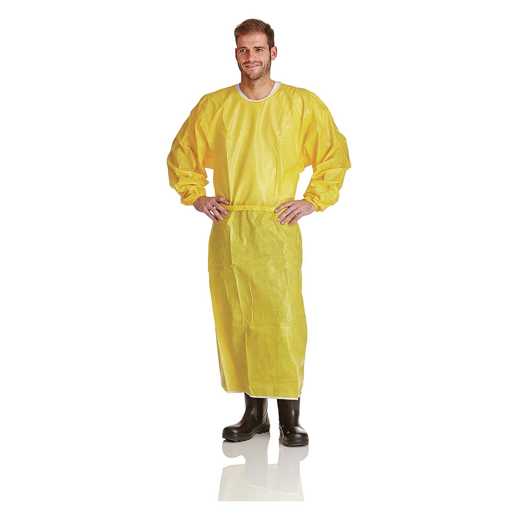 Chemikalienschutz-Ärmelschürze ProSafe XP3000, abgeklebte Nähte, Material Typ 3B, antistatisch, gelb - DS Safety Wear PSXP-SC