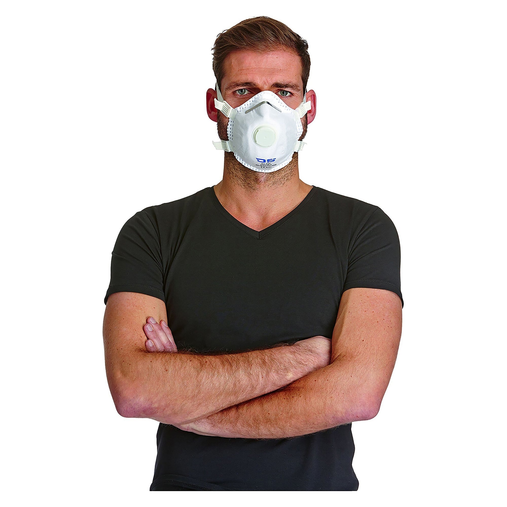 FFP3-Feinstaubmaske mit Ausatemventil, Muschelform, NR D, EN 149, weiß - DS Safety Wear Art. 6311