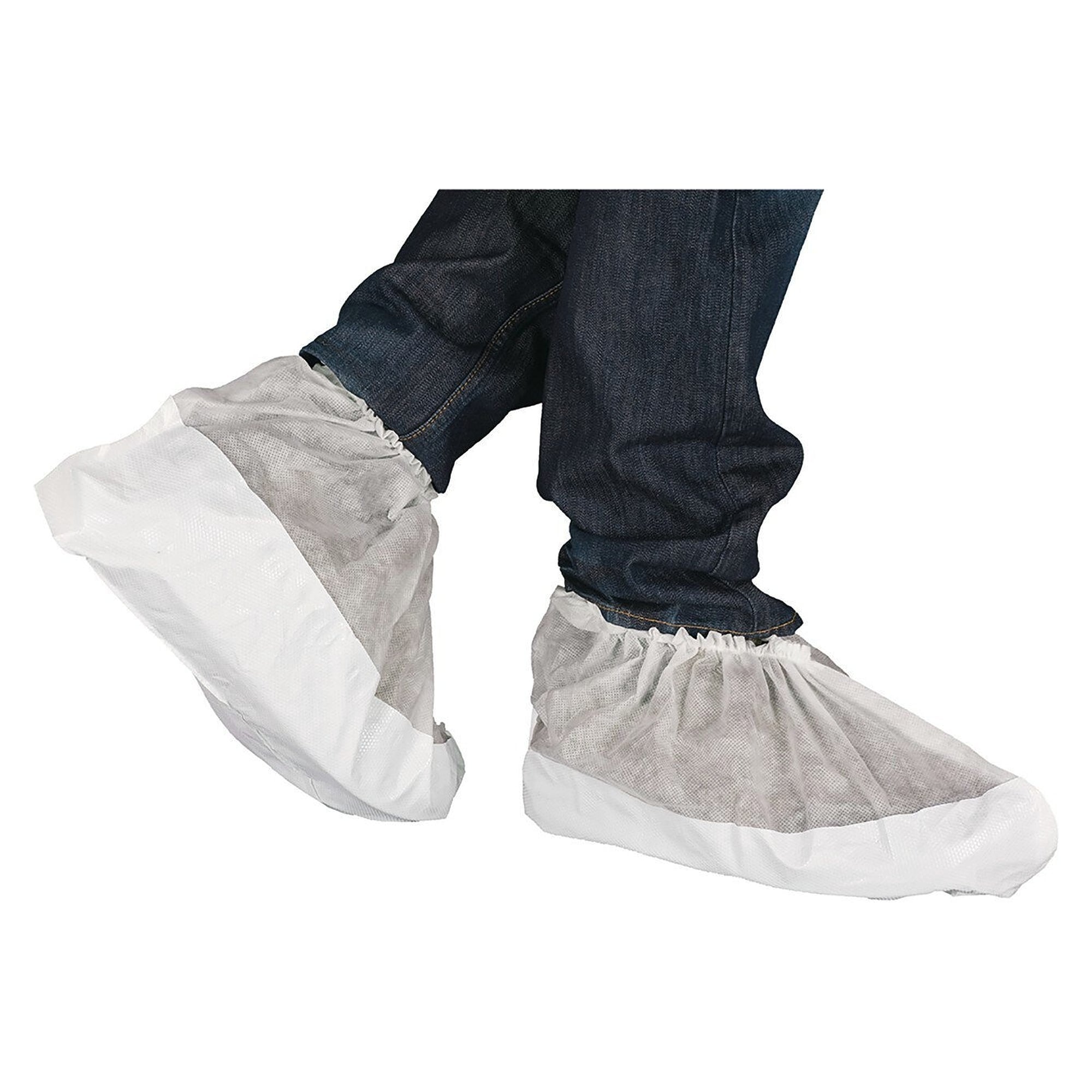 PP-Einweg-Überschuhe, hohe Ausführung, extra groß, 40 g/m², rutschfeste Sohle, weiß, VPE 100 - DS Safety Wear H7101