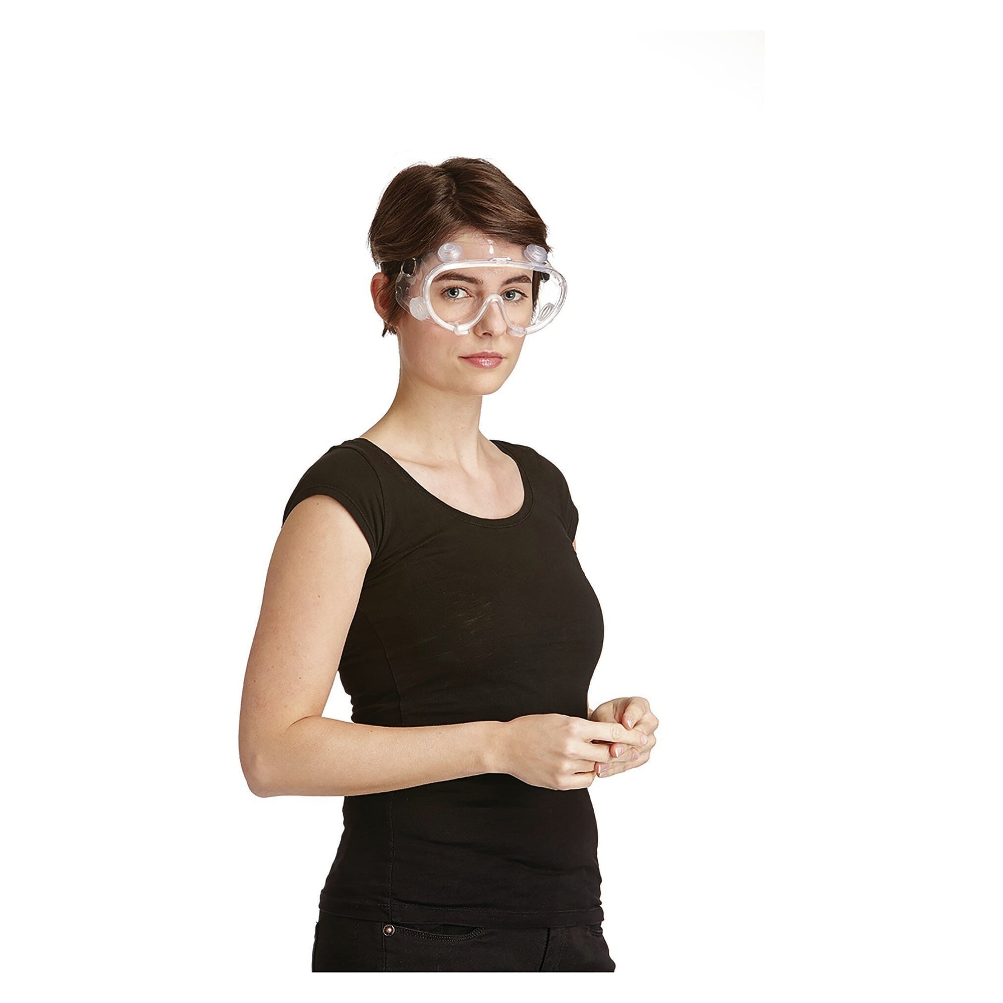Vollsichtschutzbrille mit indirekter Belüftung, Antibeschlag-Scheibe aus PC, für Brillenträger - DS Safety Wear BRILLE