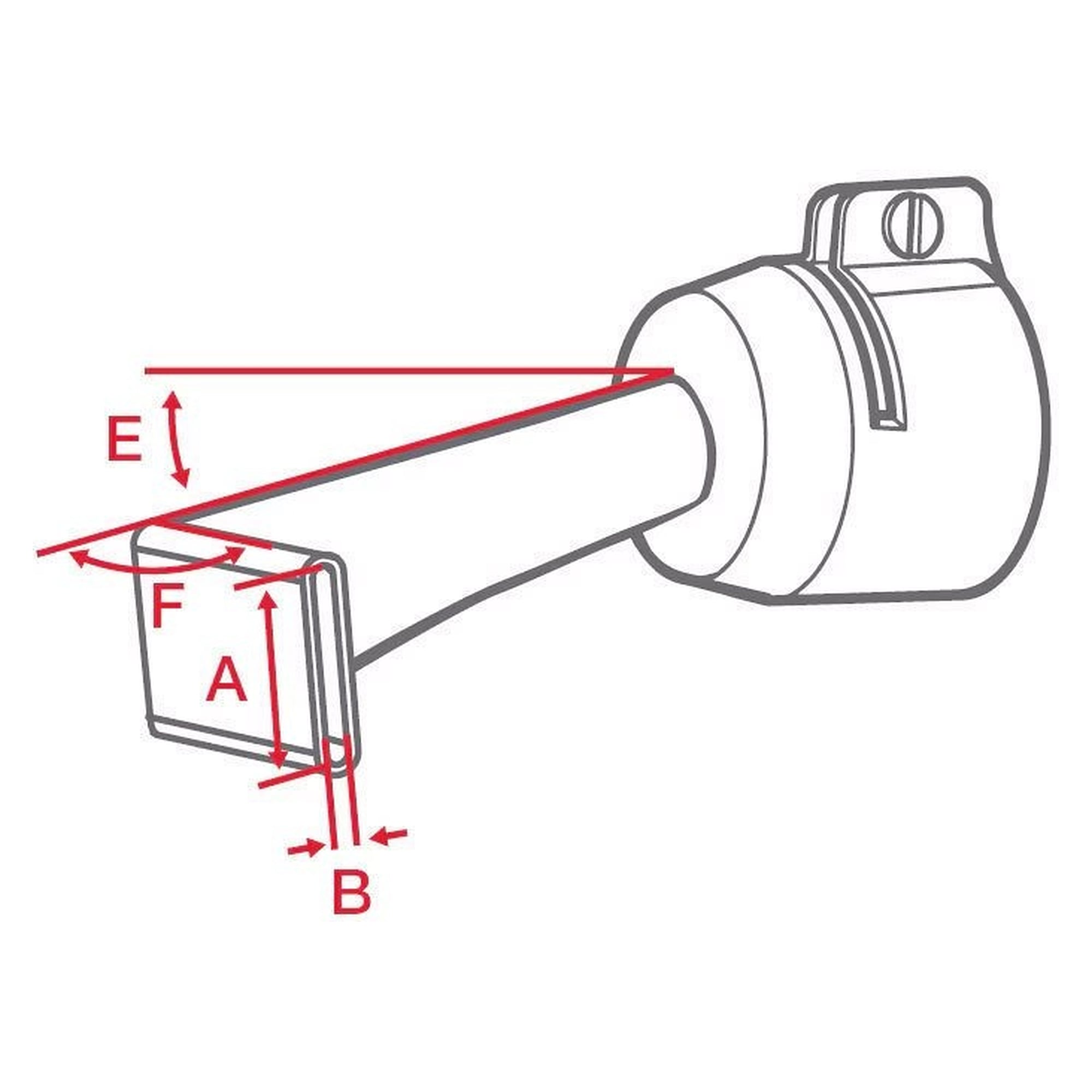 Breitschlitzdüse 10 x 2 mm, 15° Winkel, 30° Kröpfung, Anschluss Ø 21,3 mm - Leister 105.549