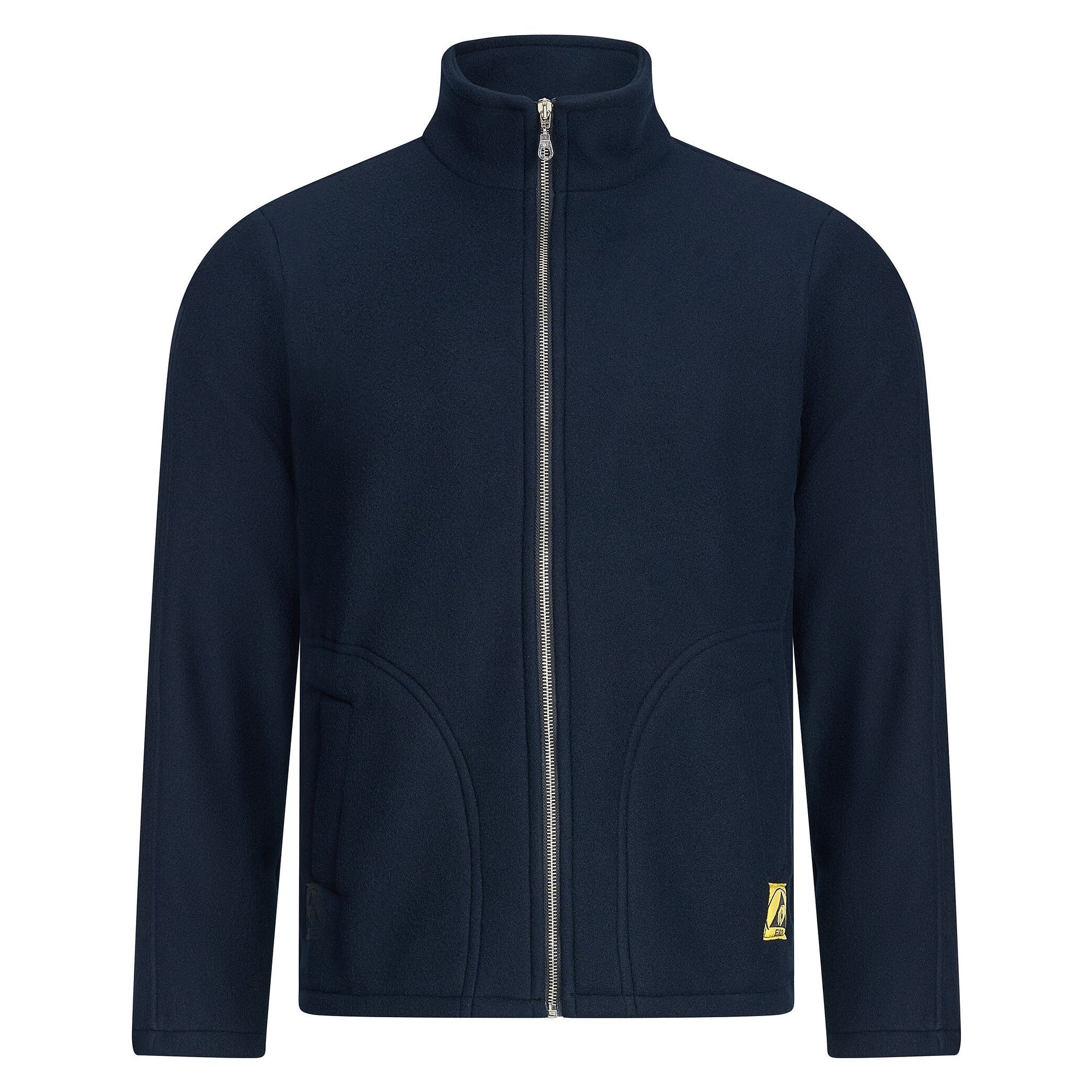 ESD fleece jacket, lined, with zip, 130 g/m², navy blue, unisex, size L - Safeguard EL-FL1-NBL