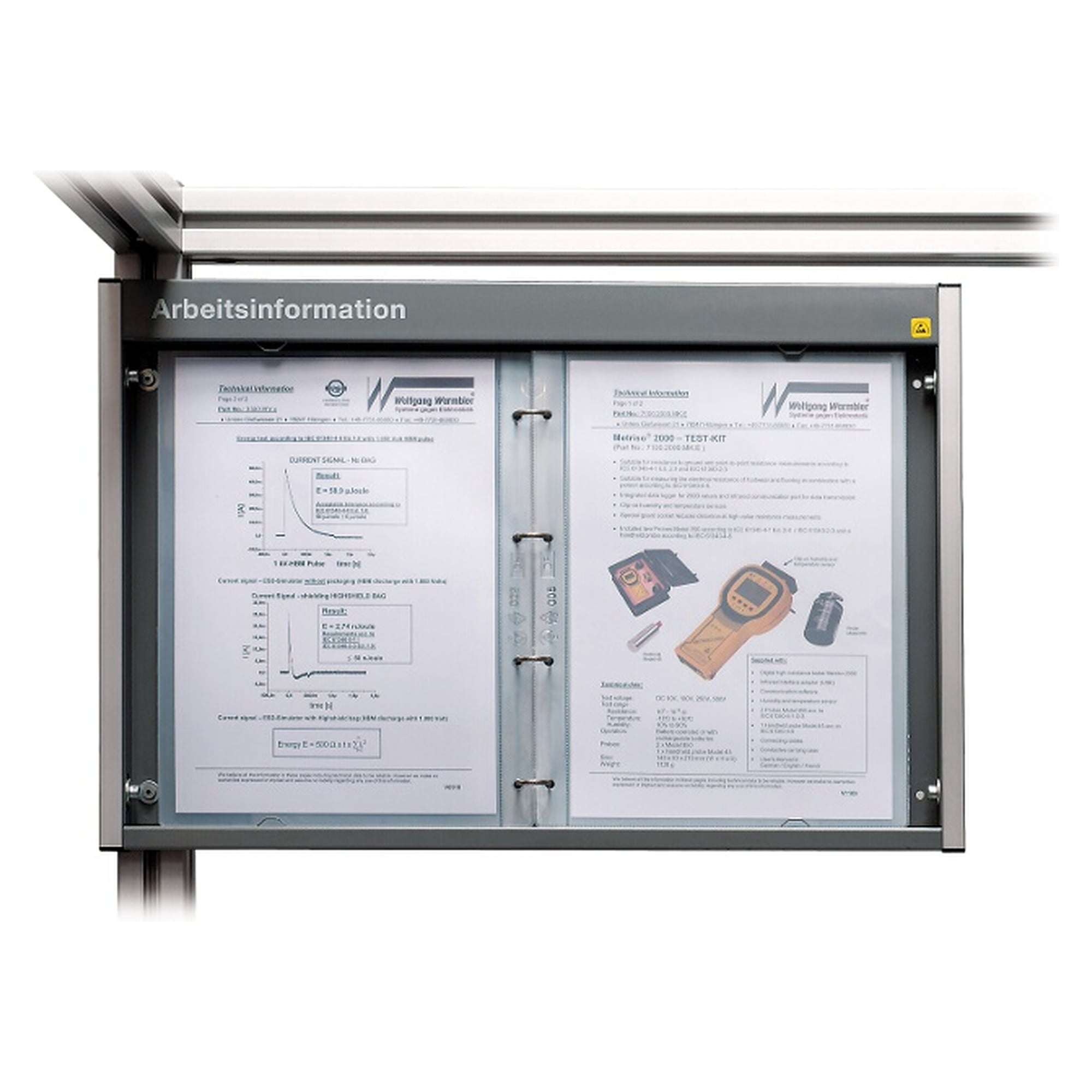 ESD document holders IDP-Stat DIN A4, open top with perforations, transparent, 100 pieces - Warmbier 3015.KH.IDP