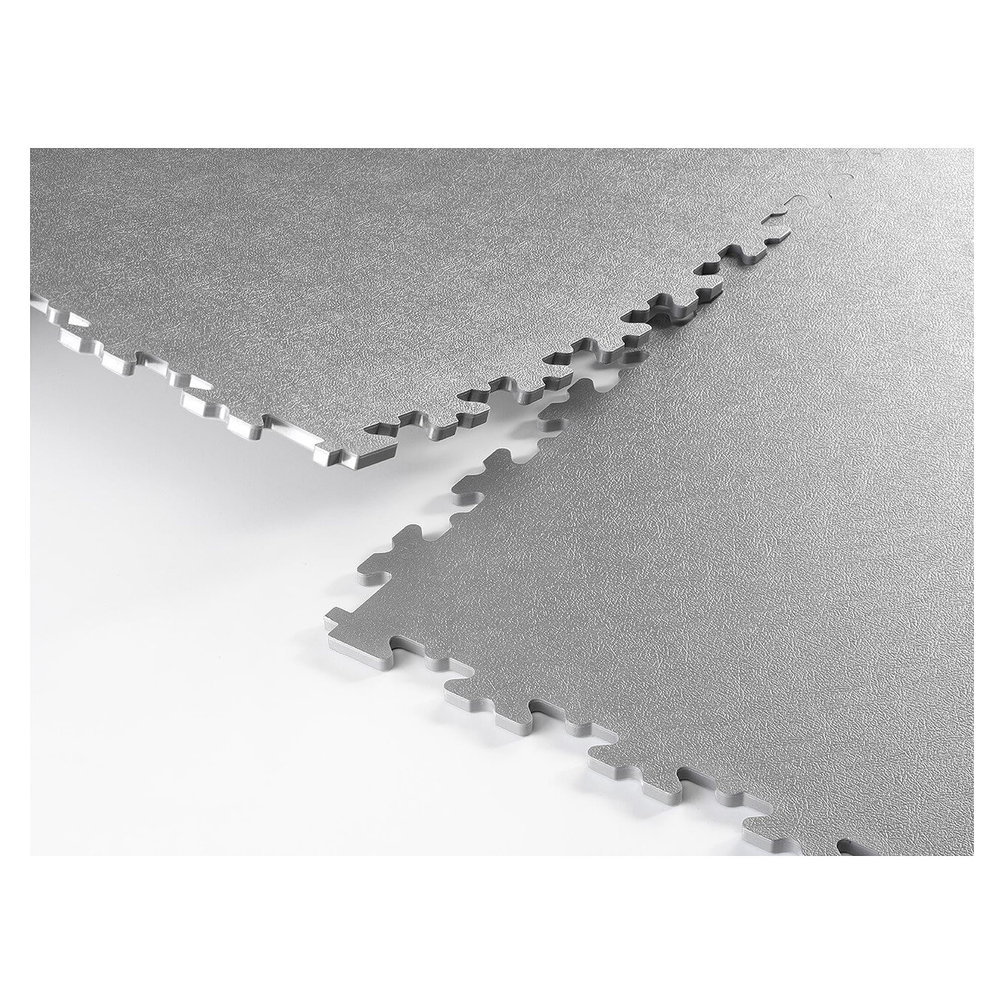 ESD floor tile X-LOG, conductive, PVC, light grey (RAL 7004), smooth, 497x497x7 mm, pack of 4 - Ecotile X500/7/ESD201
