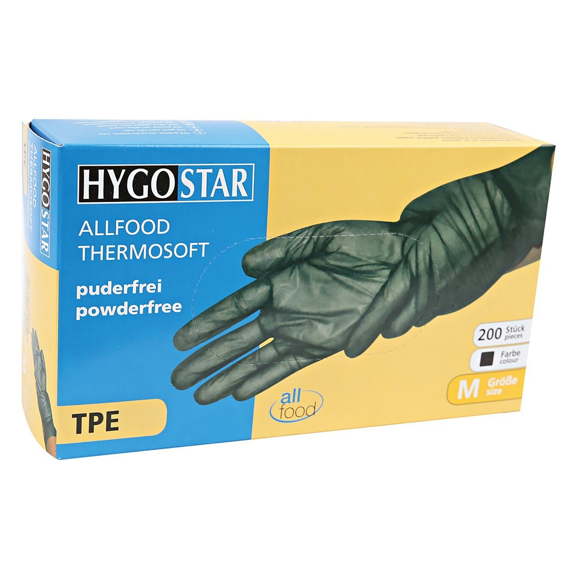 TPE-Einweghandschuhe Allfood Thermosoft, glatt, schwarz, Größe 10/XL, VPE 200 Stück - Franz Mensch 263108