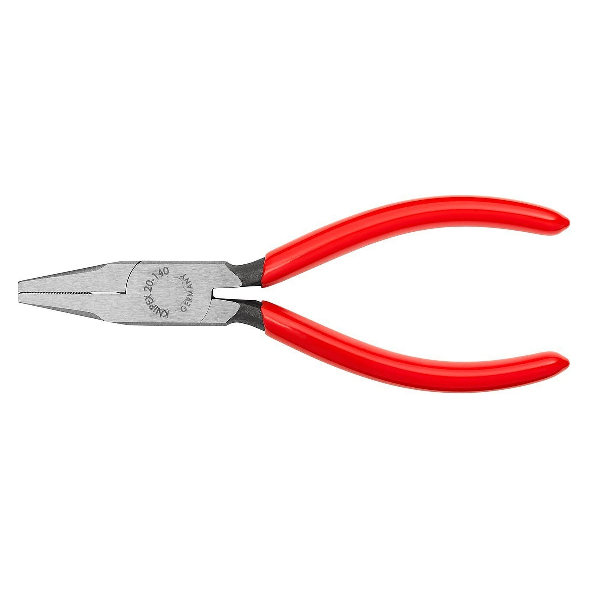 Flachzange mit kurzen, breiten Backen und gezahnten Greifflächen, schwarz atramentiert, 140 mm - Knipex 20 01 140