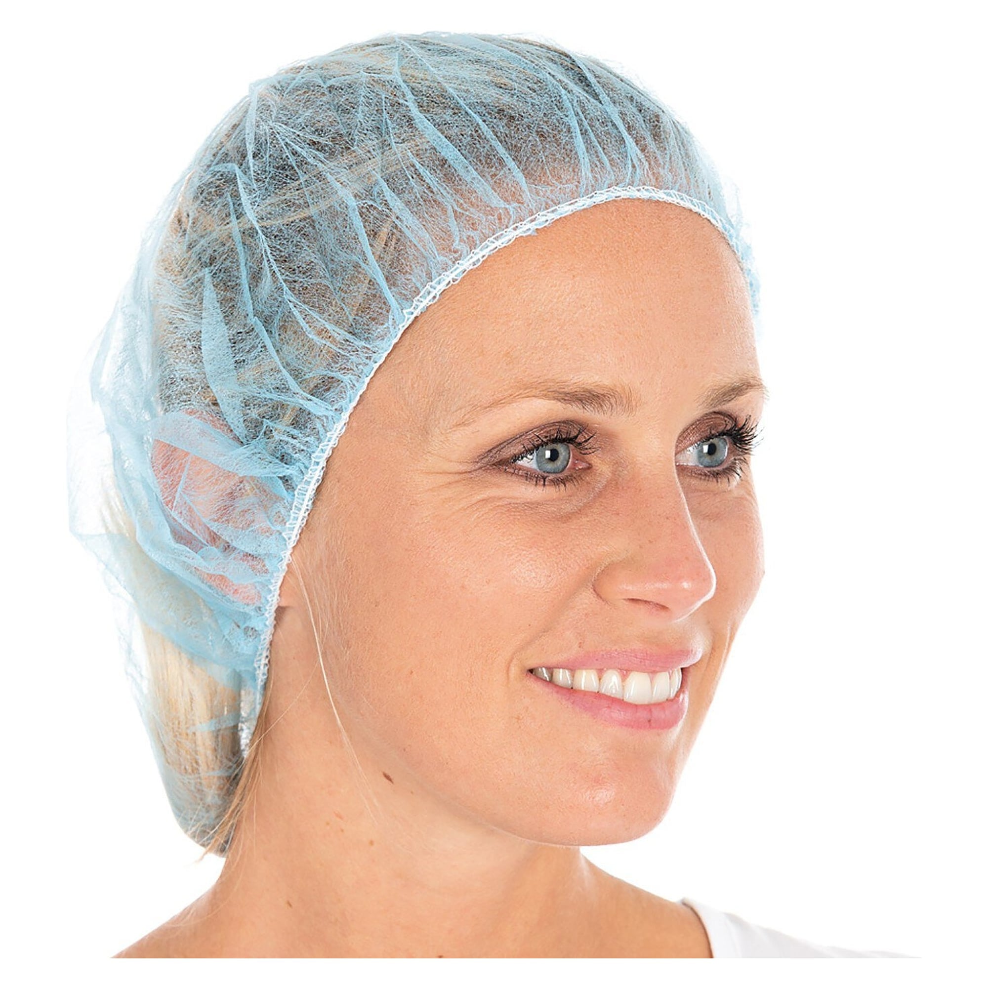 Einweg-Baretthaube Bettina Eco aus PP-Vlies, blau, Ø 53 cm, latexfreier Gummizug - Franz Mensch 126099
