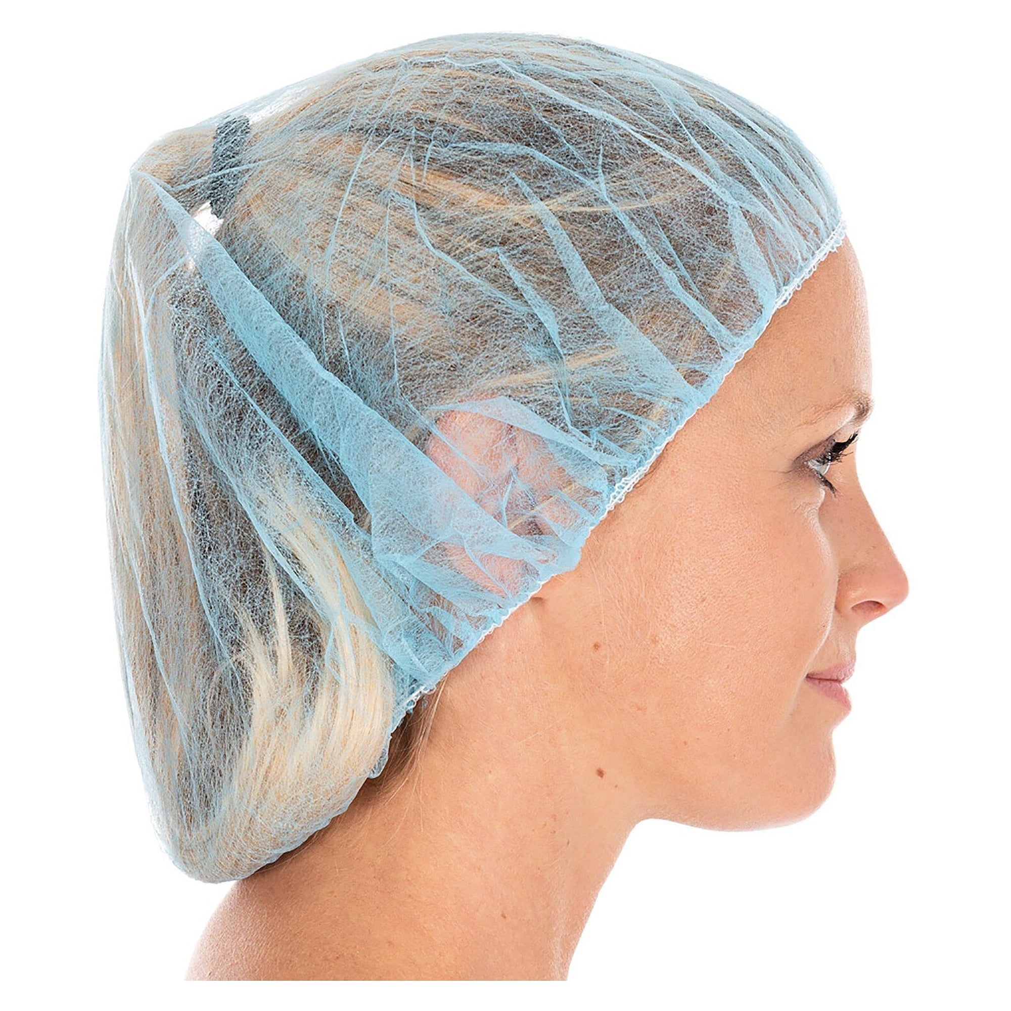 Einweg-Baretthaube Bettina Eco aus PP-Vlies, blau, Ø 53 cm, latexfreier Gummizug - Franz Mensch 126099