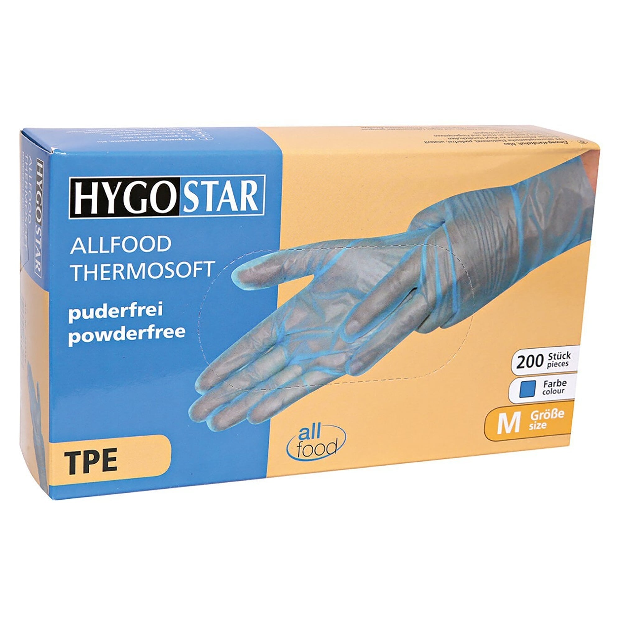TPE-Einweghandschuhe Allfood Thermosoft, glatt, blau, Größe 10/XL, VPE 200 Stück - Franz Mensch 263106
