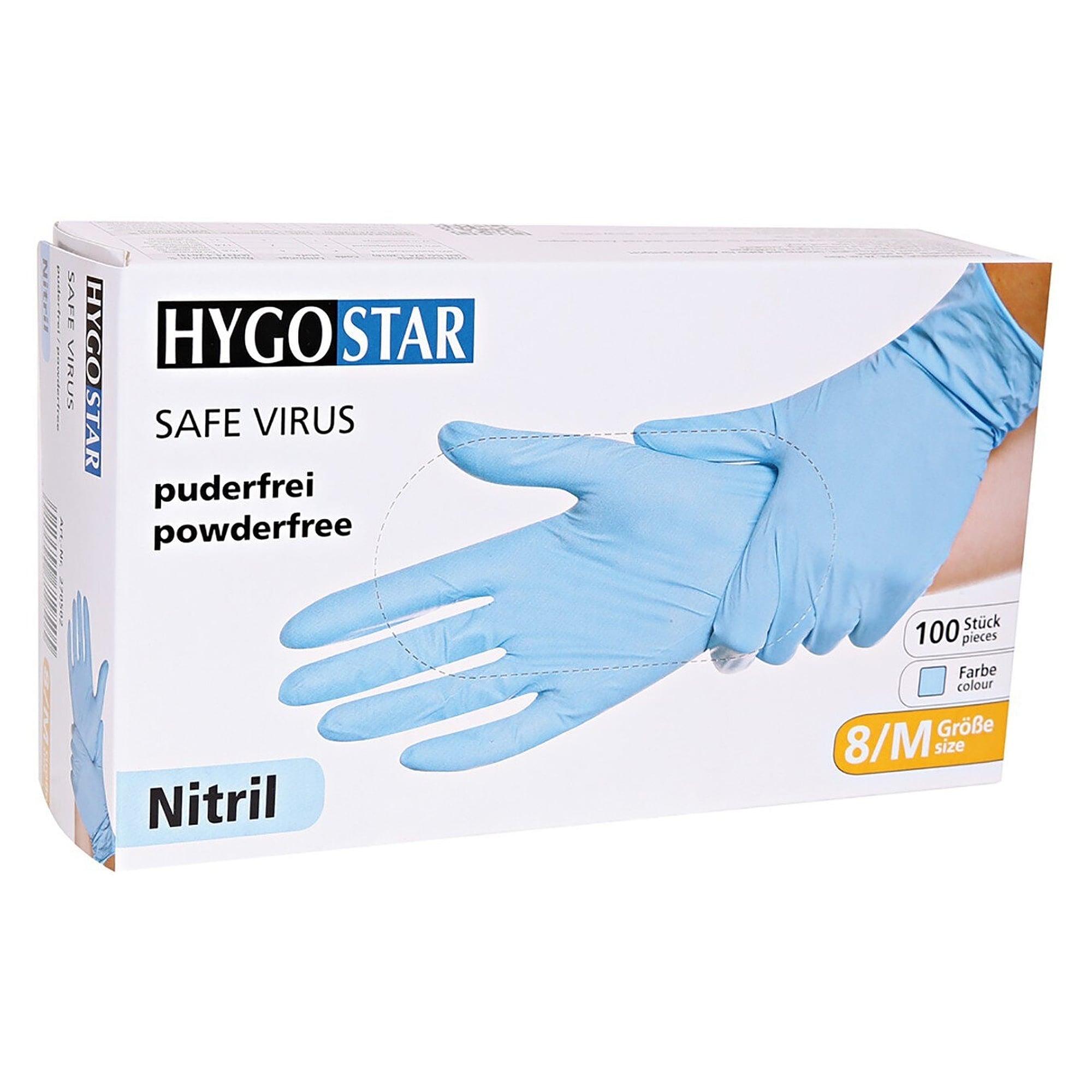 Nitril-Untersuchungshandschuhe Safe Virus, puderfrei, blau, Größe 9/L, VPE 100 Stück - Franz Mensch 270102