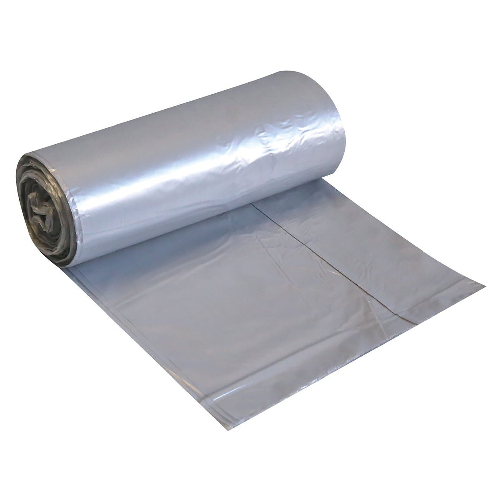 Müllbeutel mit Zugband 60 l, grau, LDPE 30 µm, 650 x 650 mm, 20 Stück auf Rolle - Franz Mensch 32451