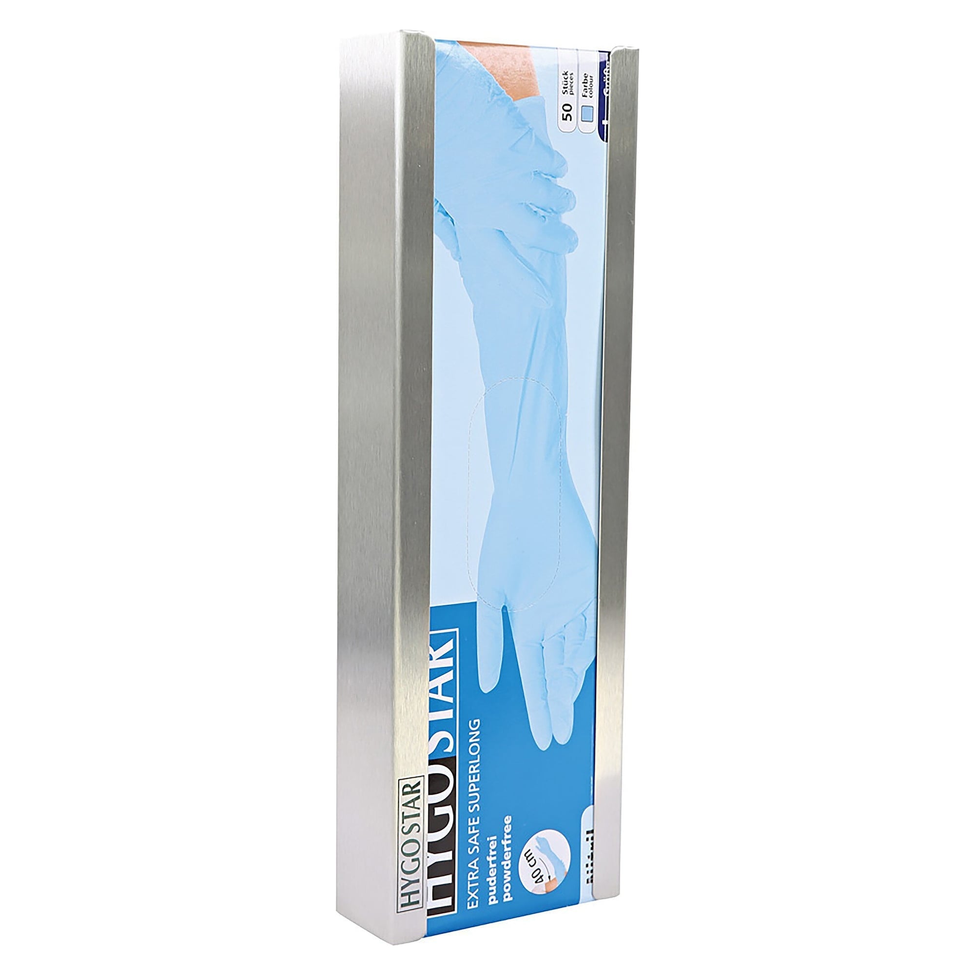 Handschuhspender Extra Safe Superlong aus Edelstahl, Innenmaße 125 x 270 x 77 mm - Franz Mensch 889413