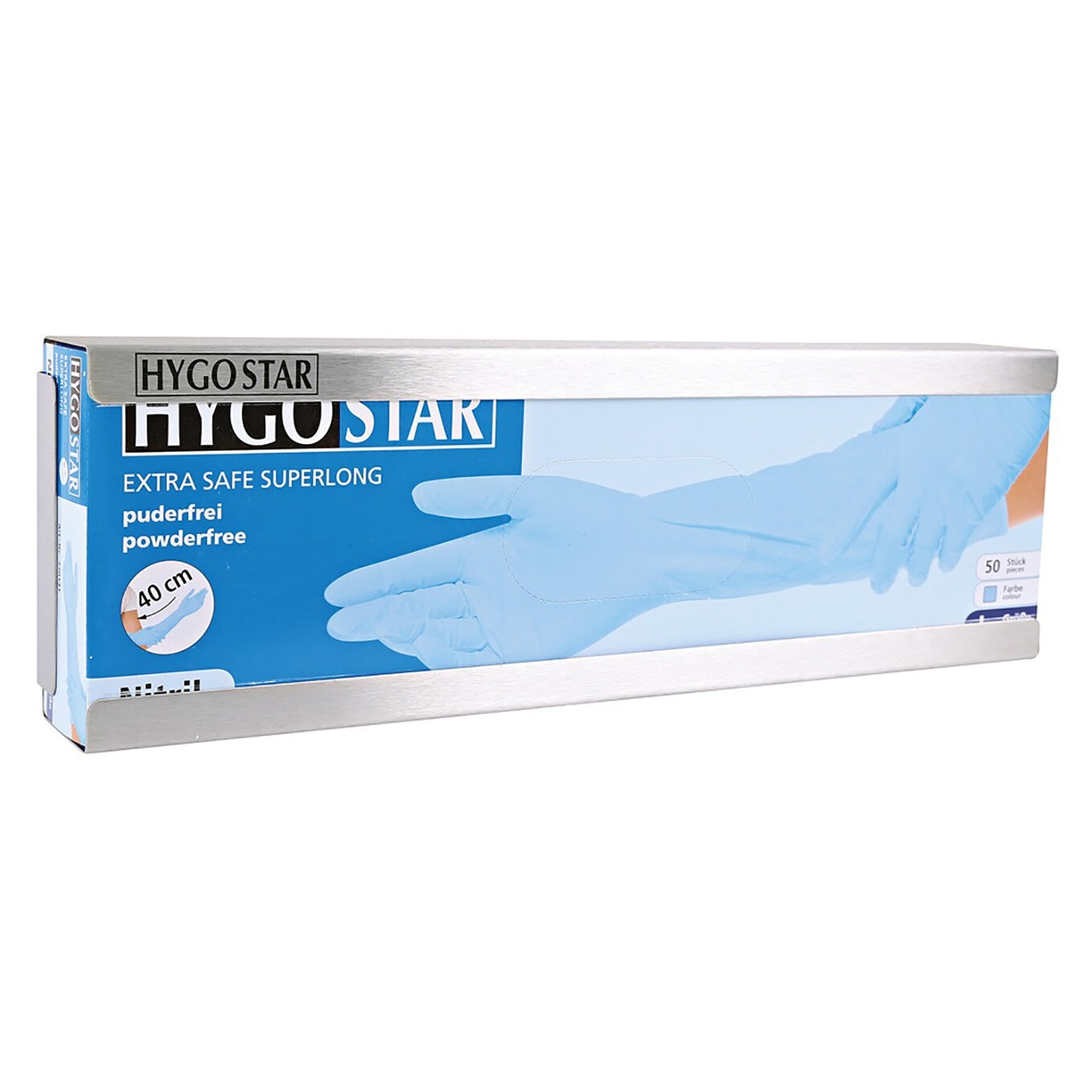 Handschuhspender Extra Safe Superlong aus Edelstahl, Innenmaße 125 x 270 x 77 mm - Franz Mensch 889413
