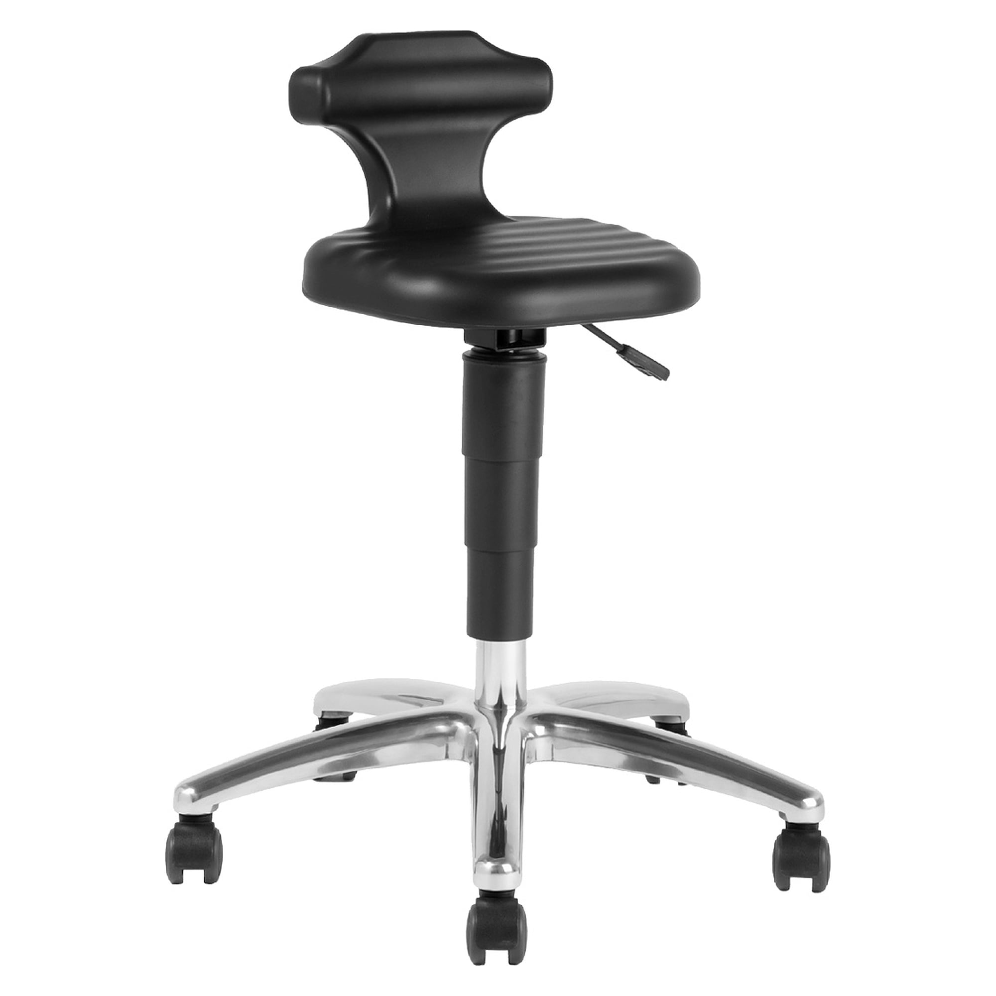 ESD work stool Flex 1 with castors, integral foam black - Bimos 9408E-2000
