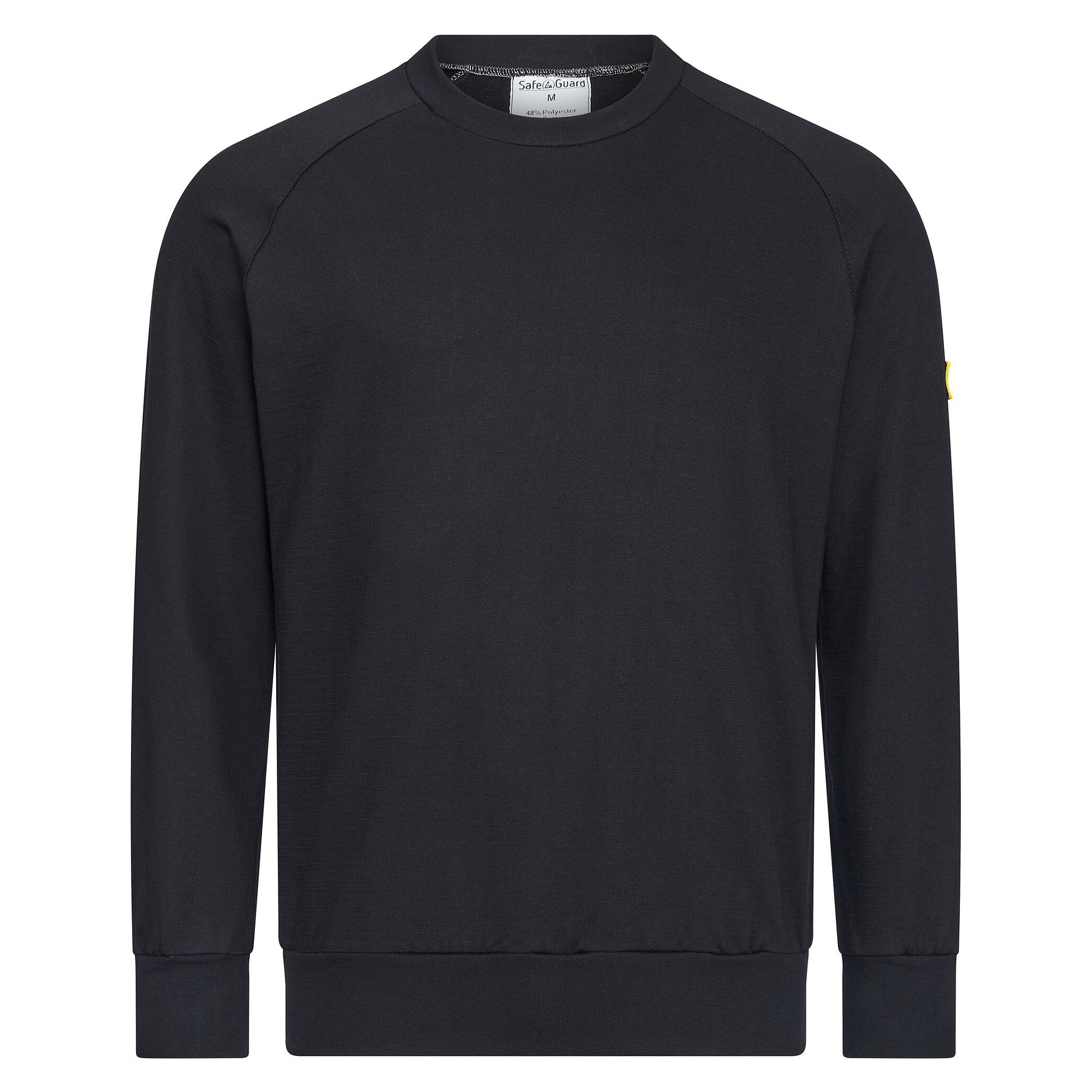 ESD Sweatshirt, Round Neck, 280 g/m², Black, Unisex, Size XXS - Safeguard SWS-THSS-BKL2XS-ROUND