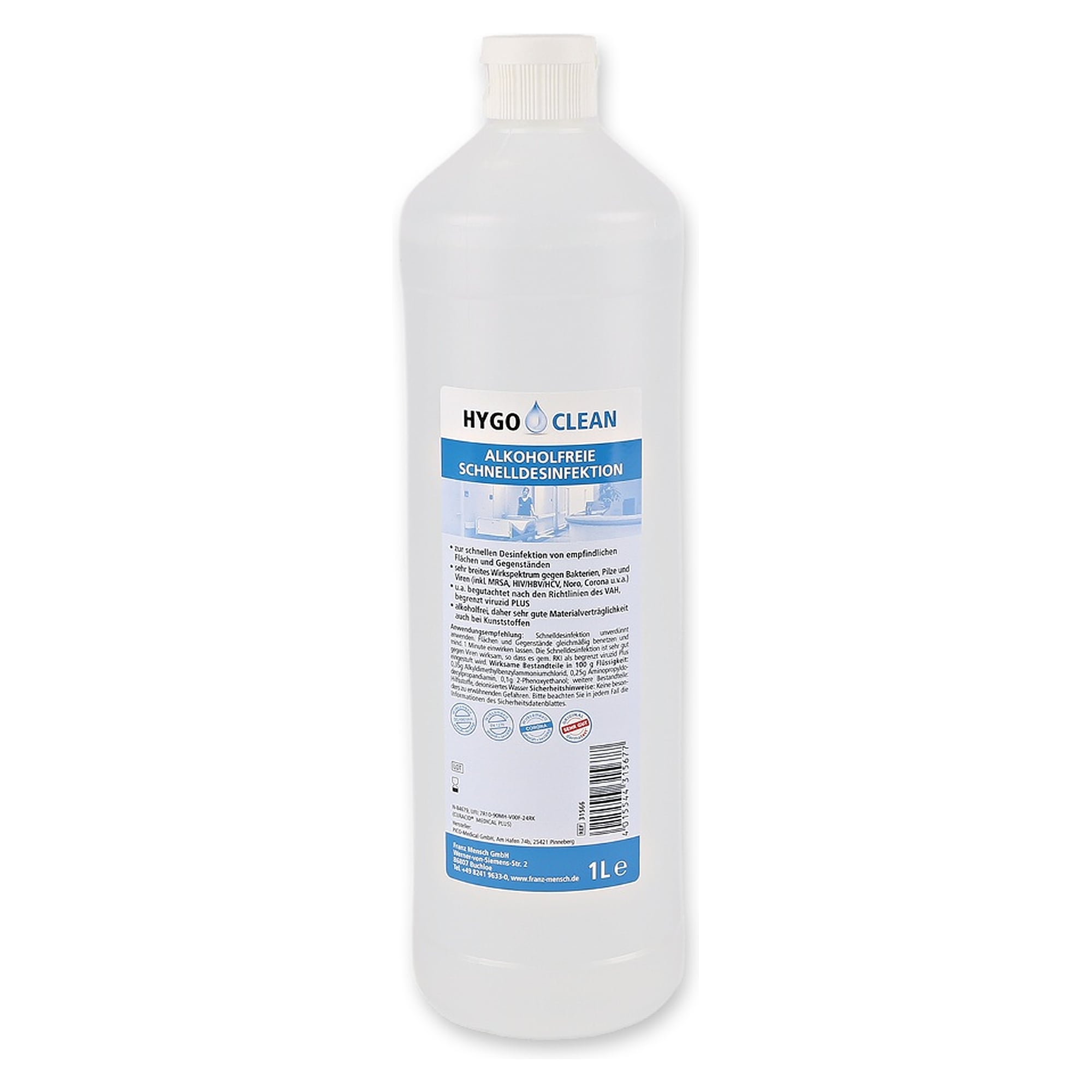 Alkoholfreie Schnelldesinfektion Curacid Medical Plus für Medizinprodukte, Remanenzwirkung, 1 l - Franz Mensch 31566