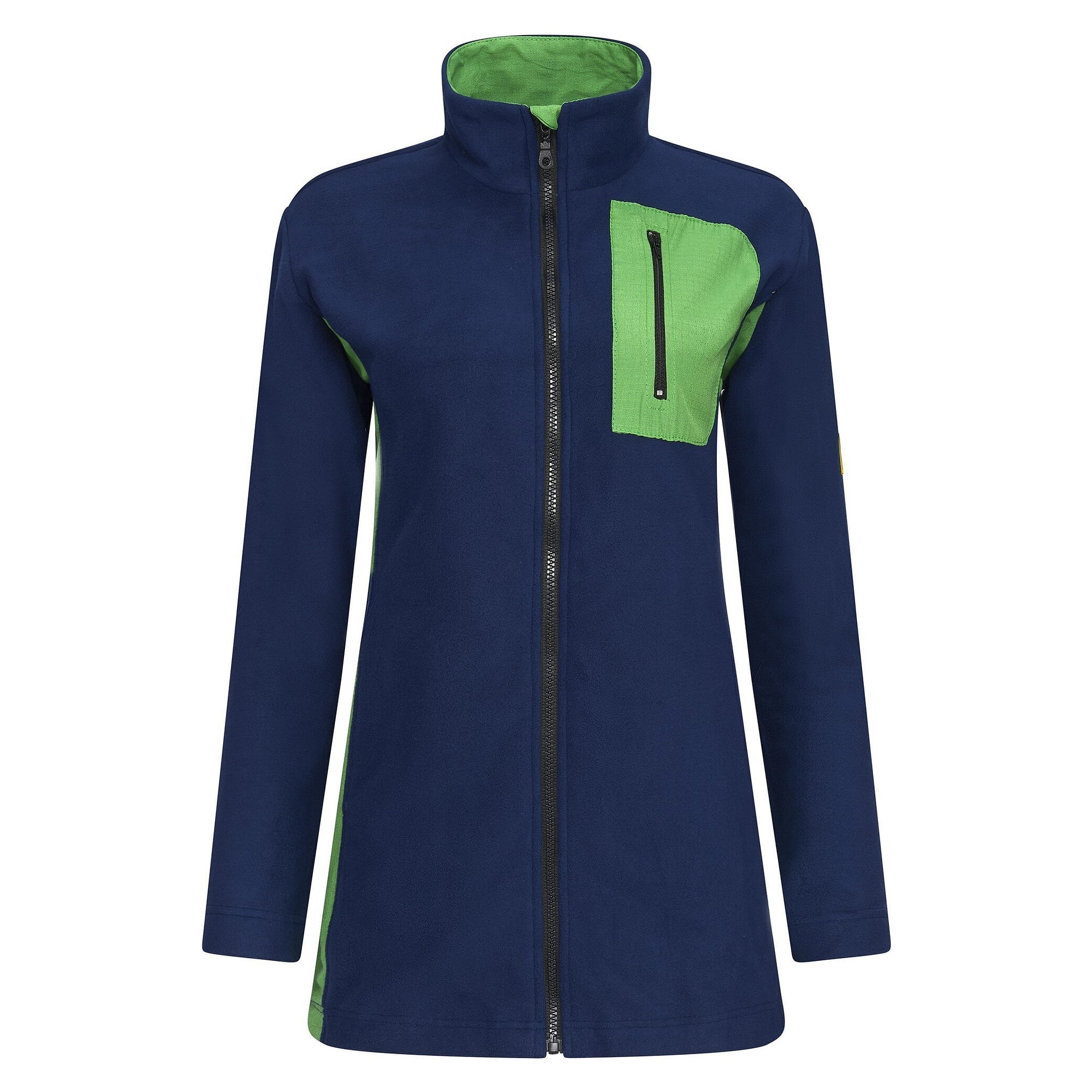Veste polaire ESD à longue fermeture éclair, femme, bleu marine/vert, taille M - Safeguard FCF-FL1-NB/LEM