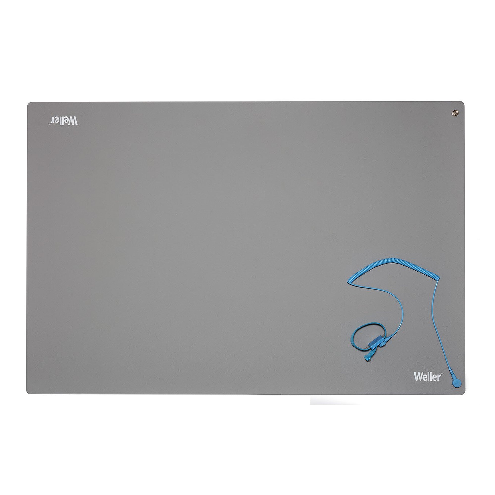 ESD-Tischmatten-Set 5-teilig grau 600 x 900 mm mit Armband und Spiralkabel - Weller T0051403799