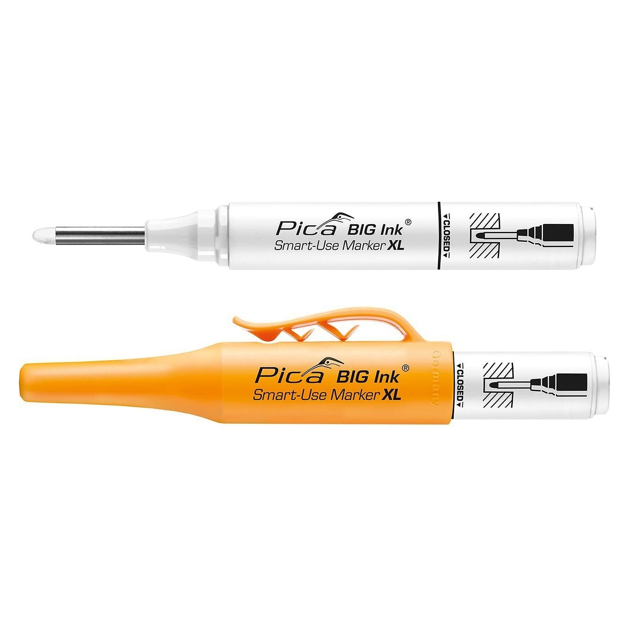 Smart-Use-Marker XL, Permanent- und Tieflochmarker in einem, weiß - Pica 170/52