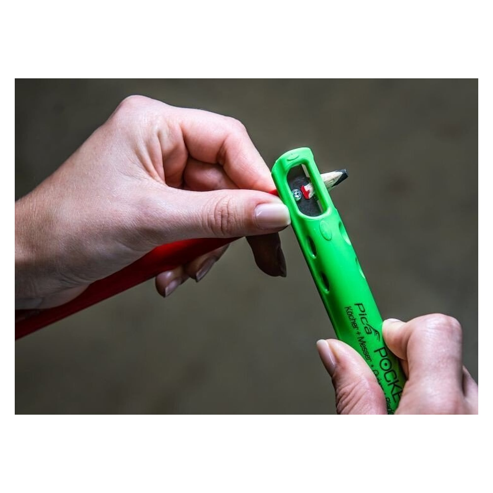 Étui avec couteau à tailler intégré pour crayons de charpentier et crayons en bois épais, boîte de 10 - Pica 505