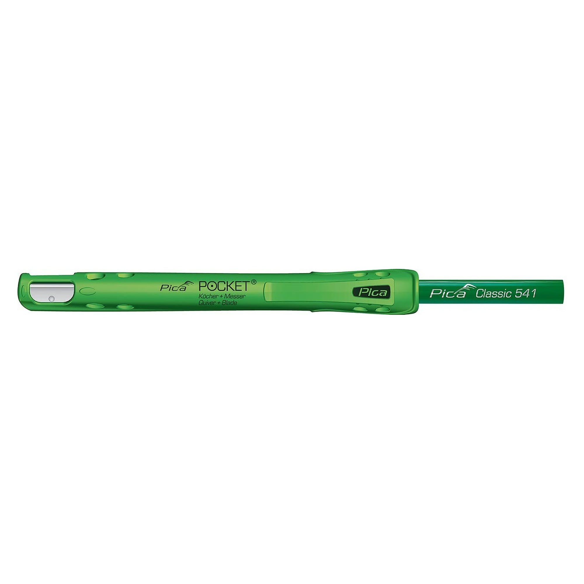 Pocket pencil quiver with integrated sharpening knife, incl. stonemason pencil 24 cm - Pica 505/02