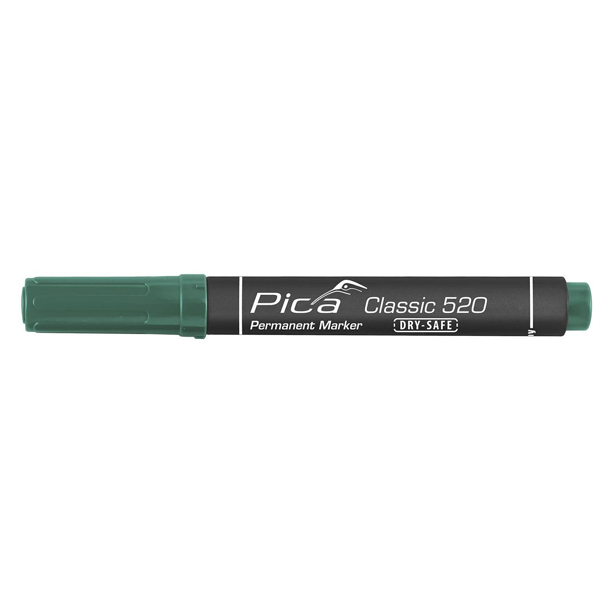 Permanent marker with bullet tip, line width 1 to 4 mm, green, waterproof - Pica 520/36