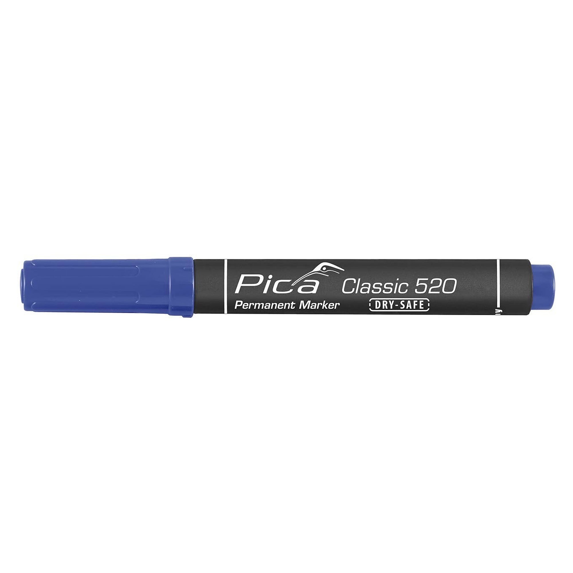 Permanent marker with bullet tip, line width 1 to 4 mm, blue, waterproof, blister pack - Pica 520/41/SB