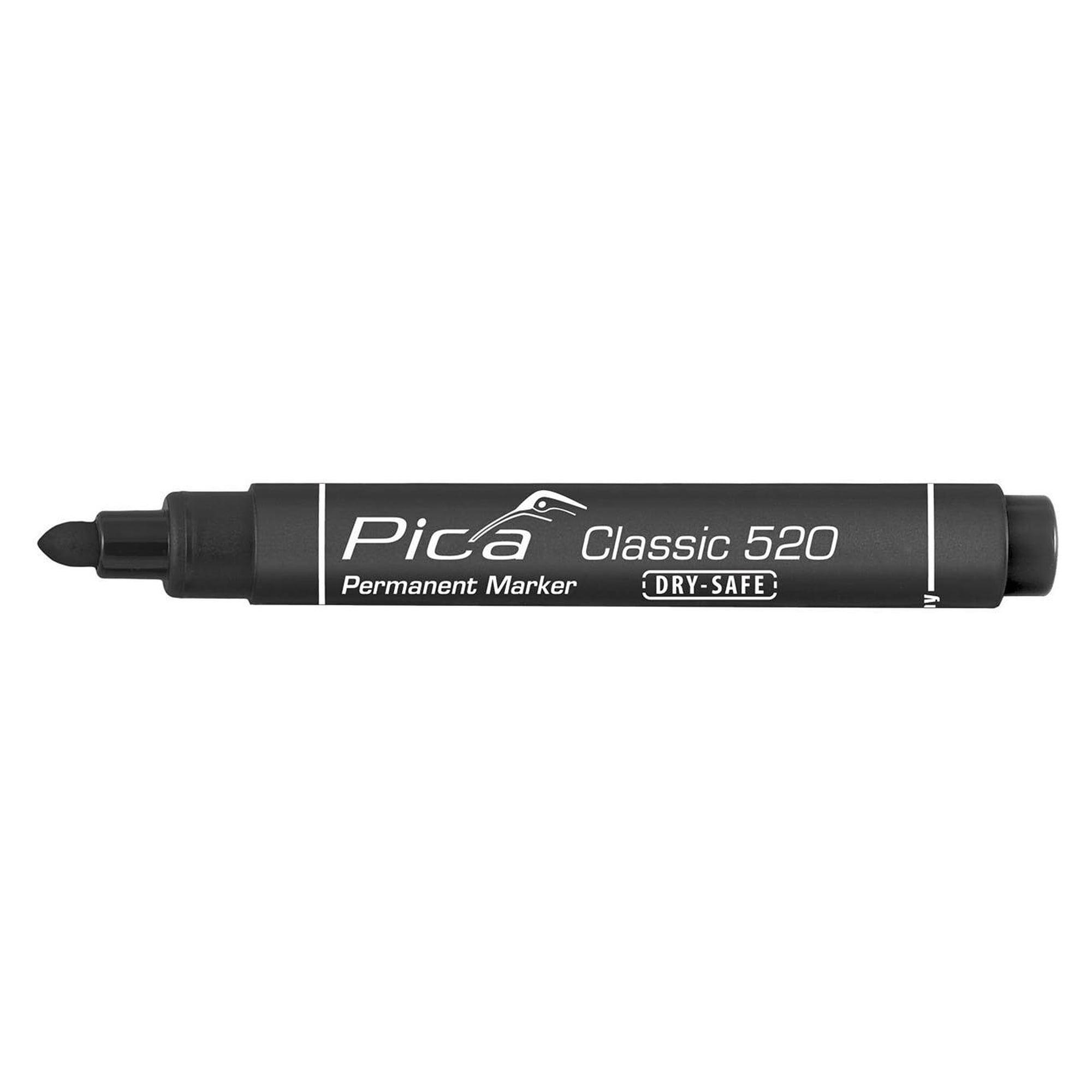 Permanentmarker mit Rundspitze, Strichbreite 1 bis 4 mm, schwarz, wasserfest, im Blister - Pica 520/46/SB
