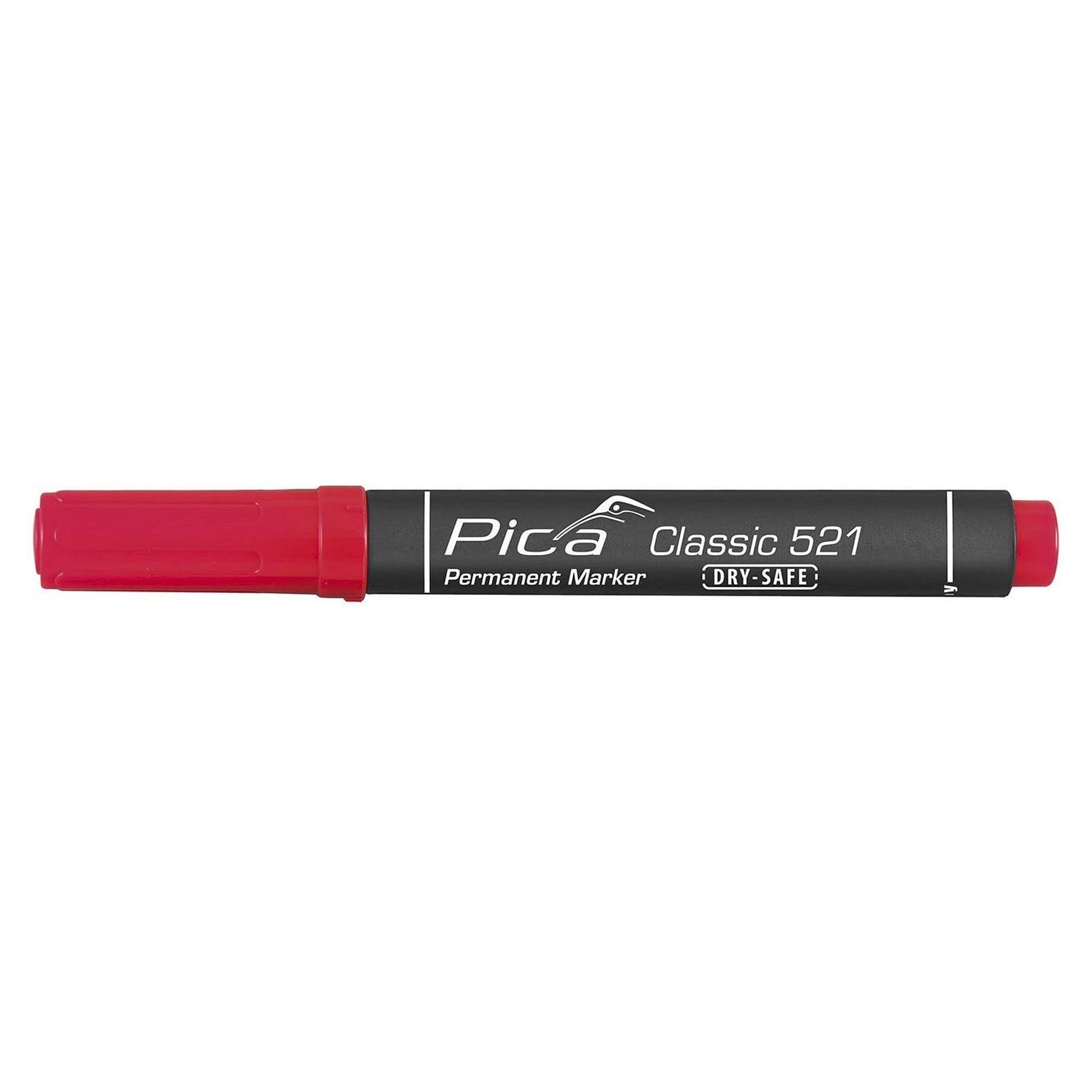 Permanentmarker mit Keilspitze, Strichbreite 2 bis 6 mm, rot, wasserfest, im Blister - Pica 521/40/SB