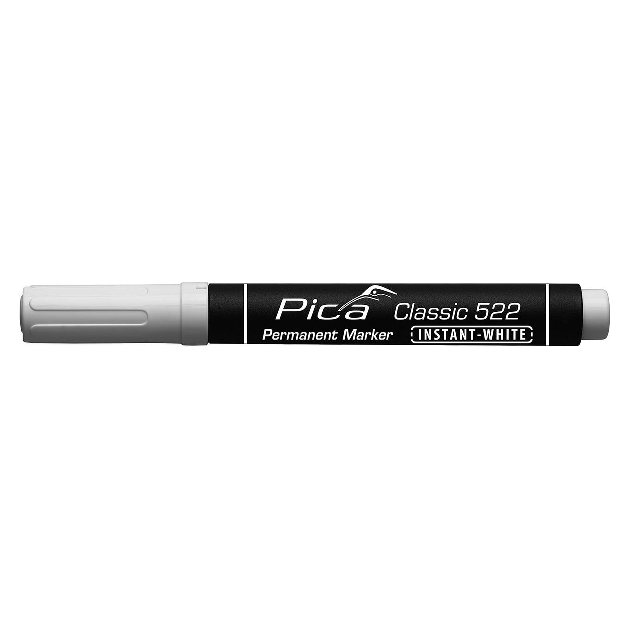 White permanent marker INSTANT WHITE with bullet tip 2 to 4 mm, no shaking or pumping - Pica 522/52