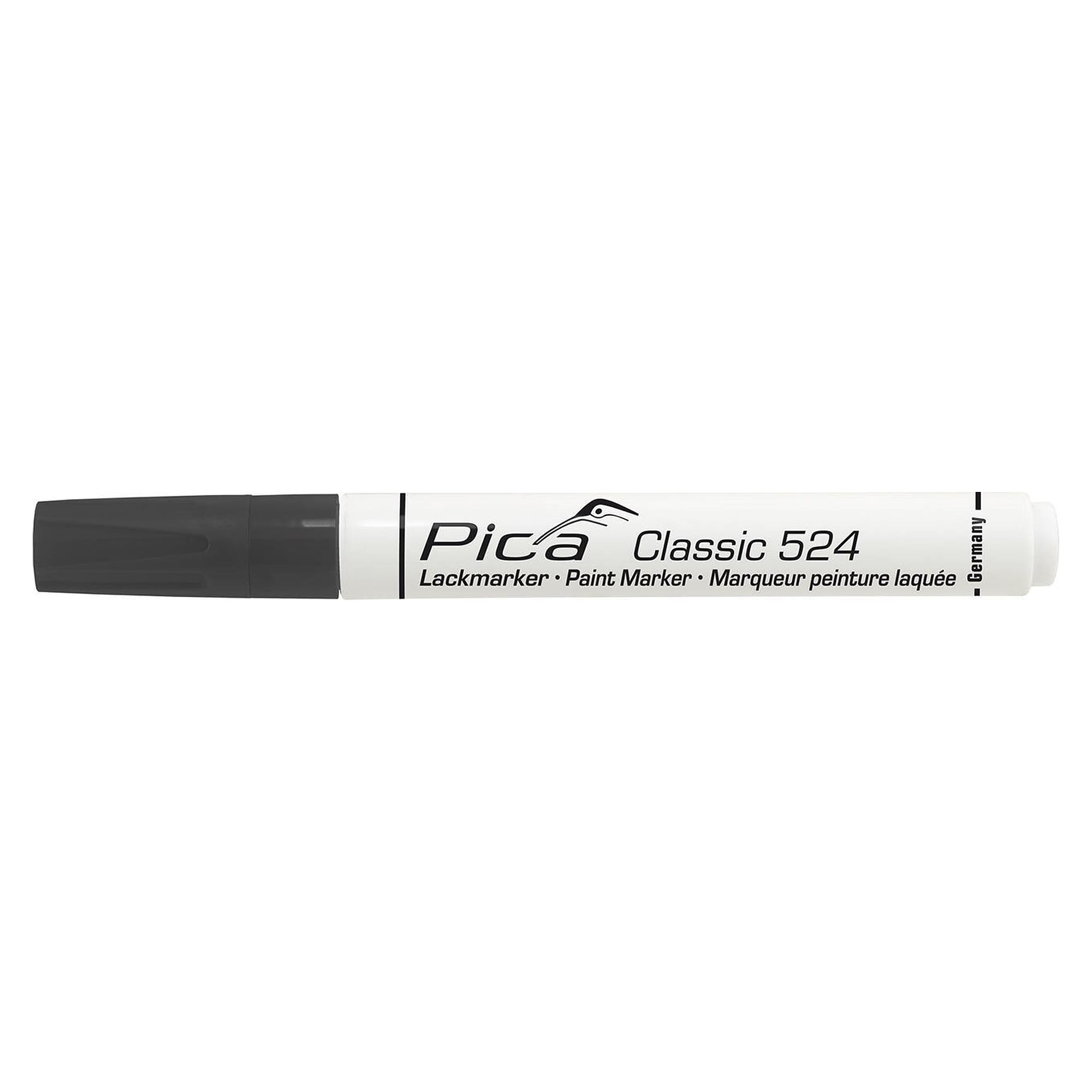 Lack- und Industriemarker mit Rundspitze 2 bis 4 mm, schwarz, deckend und lichtecht - Pica 524/46