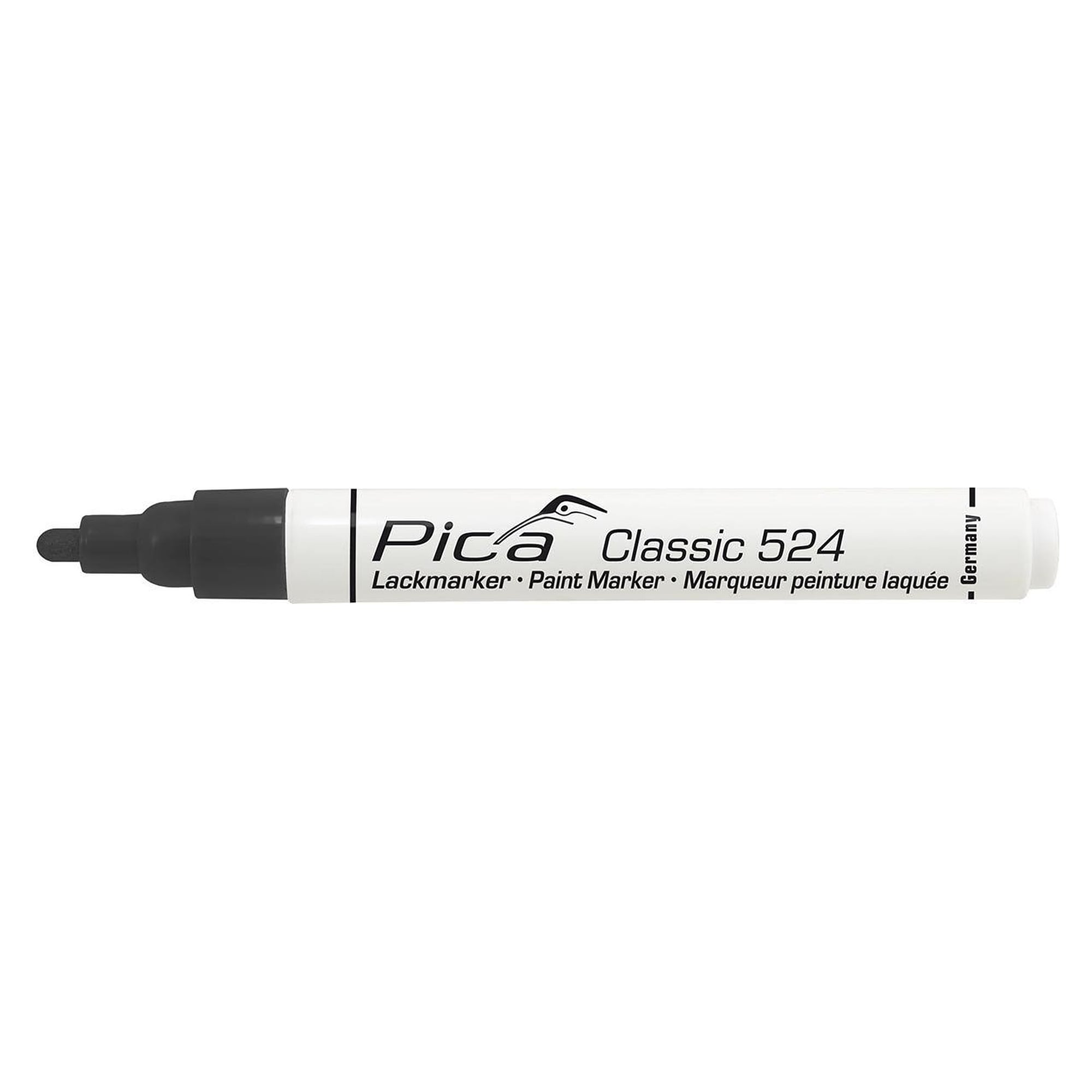 Lack- und Industriemarker mit Rundspitze 2 bis 4 mm, schwarz, deckend und lichtecht - Pica 524/46