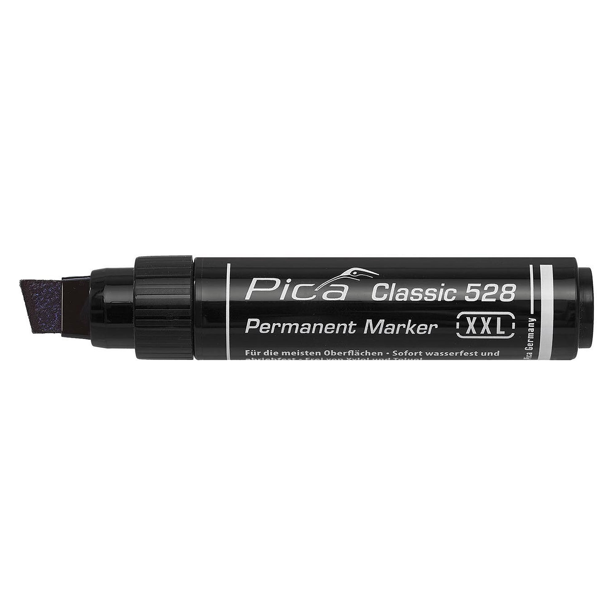 Permanentmarker XXL schwarz mit Keilspitze, Strichbreite 4 bis 12 mm, wasserfest - Pica 528/46
