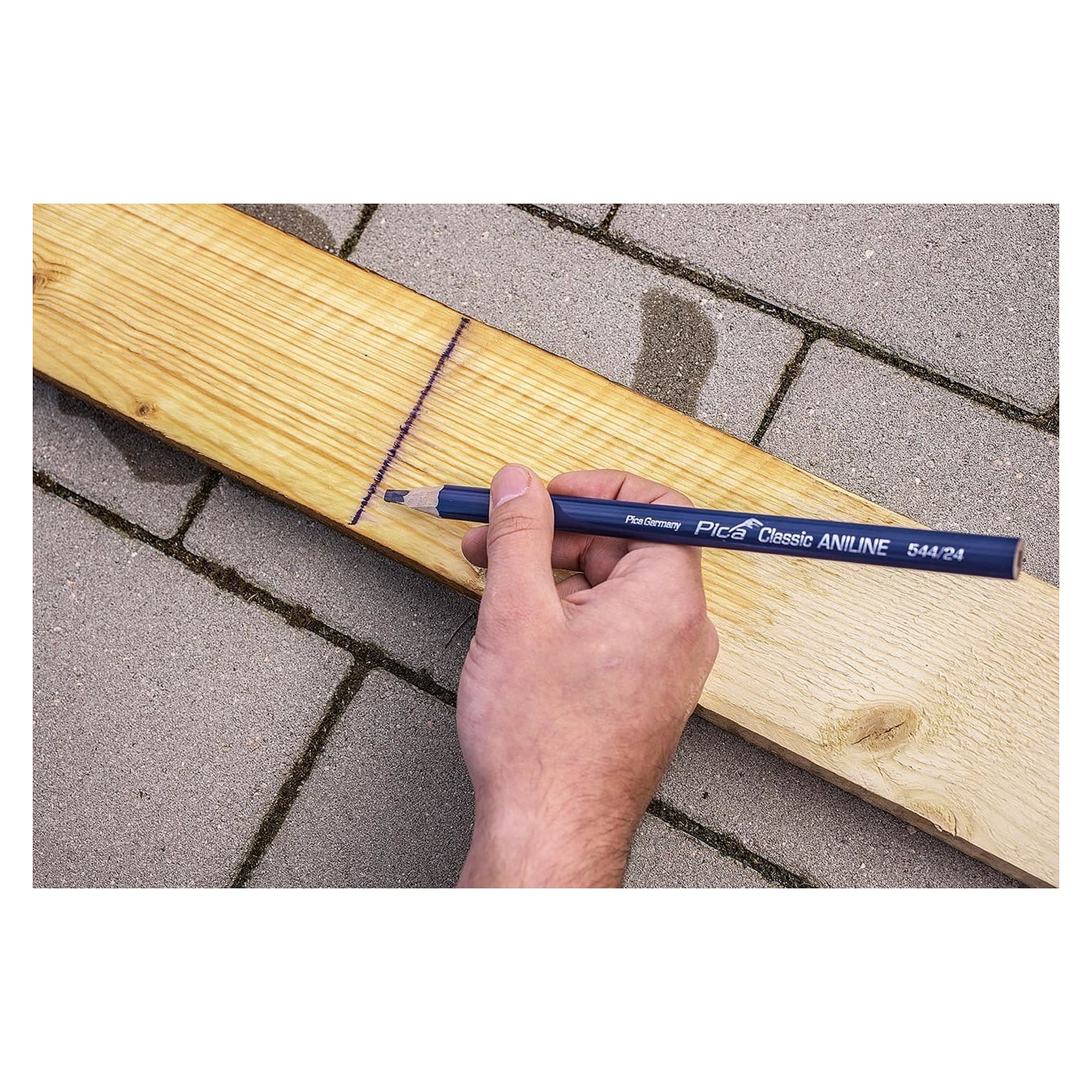 ANILINE copying pencil 24 cm for marking wet timber, box of 100 - Pica 544/24-100