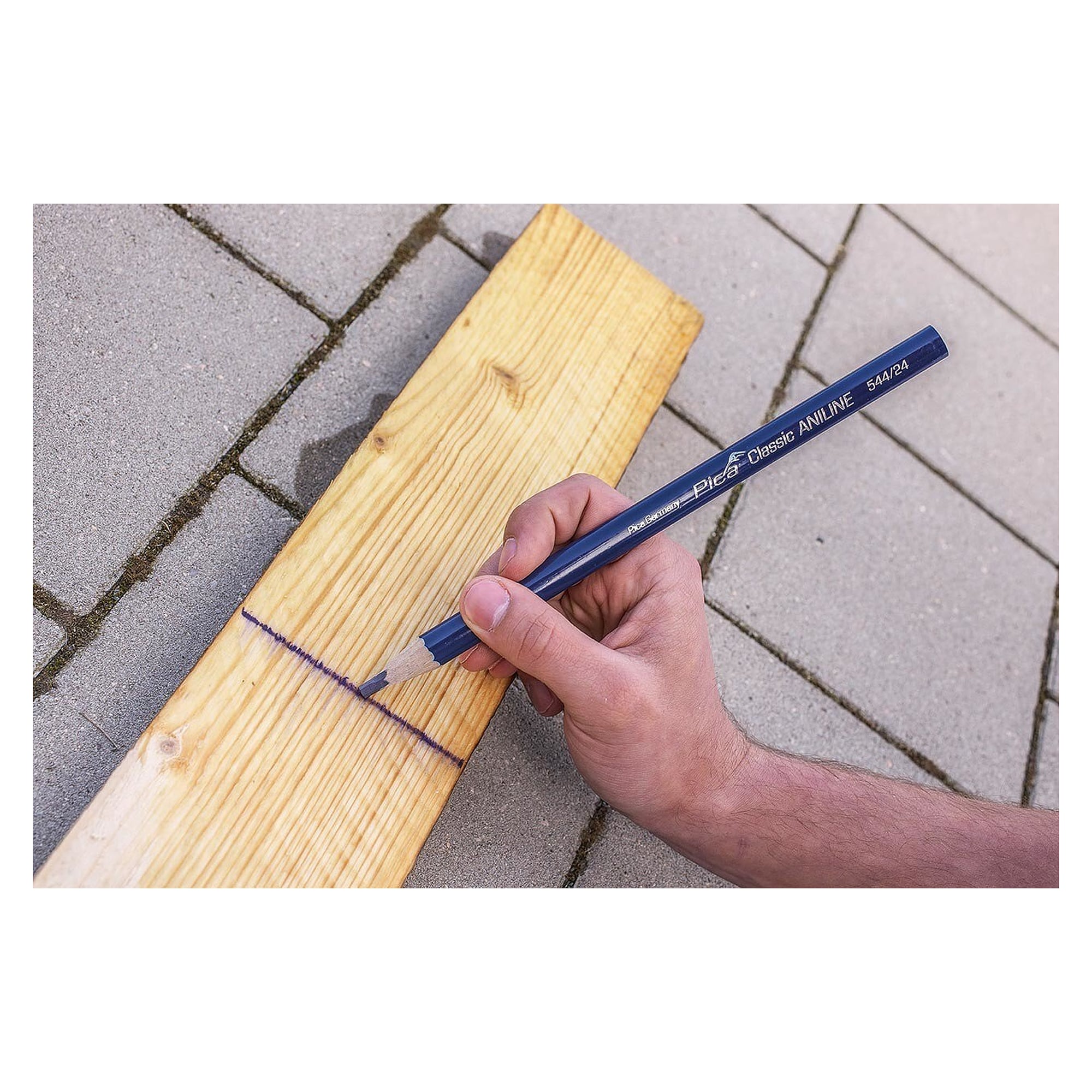 ANILINE copying pencil 24 cm for marking wet timber, box of 100 - Pica 544/24-100