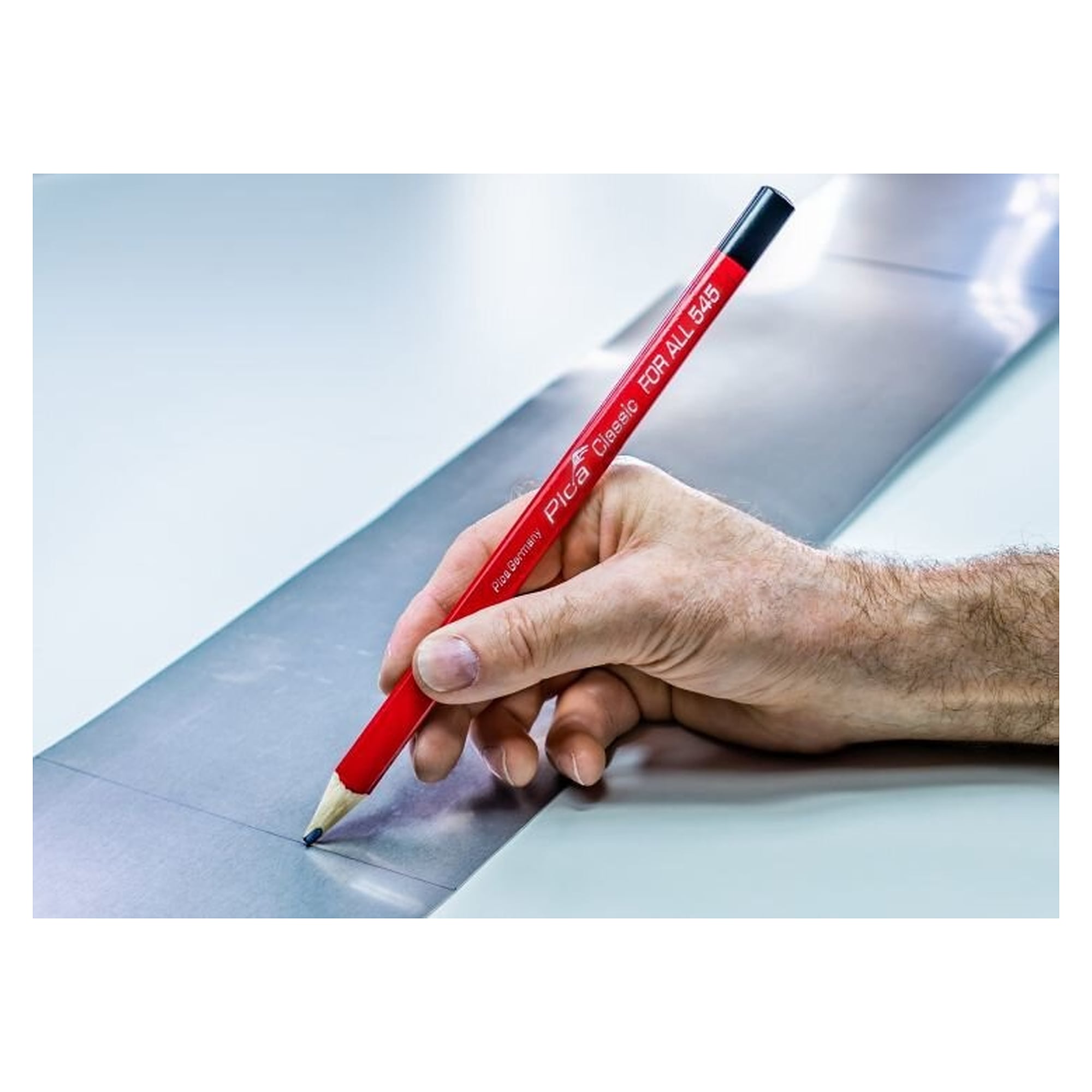 FOR ALL universal marking pencil graphite 23 cm for smooth and wet surfaces, display box of 100 - Pica 545/24-100