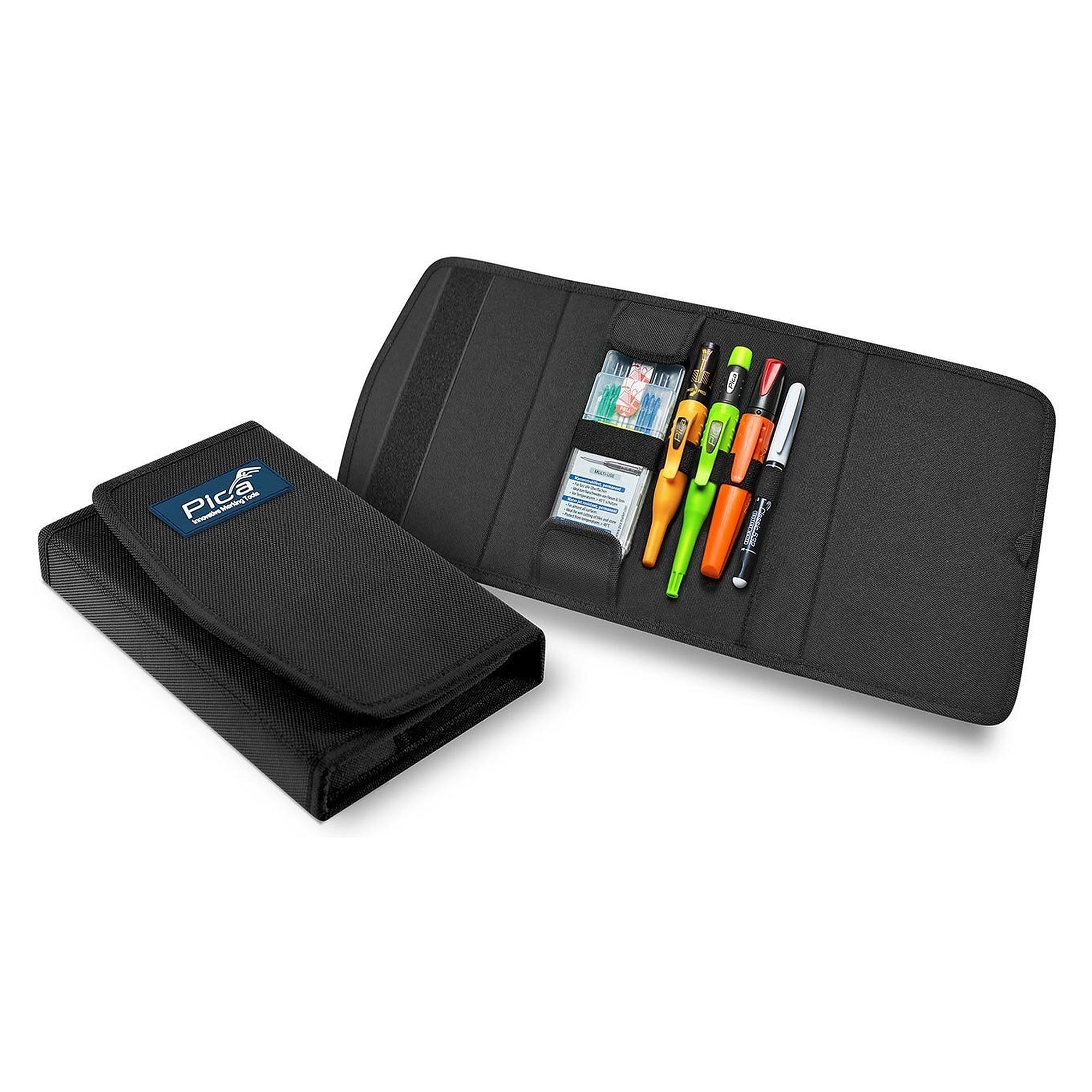 Plumber marking set in nylon case with Dry Marker, deep hole marker and refill leads - Pica 55020