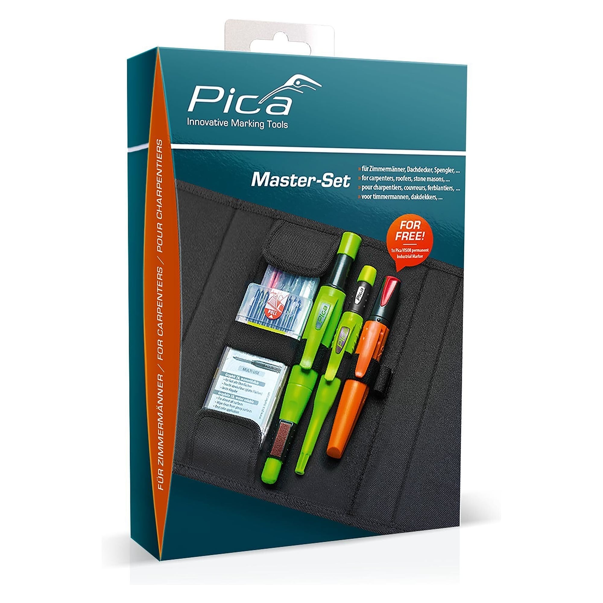 Master Sets starter pack with step display, 4 each Joiner, Plumber, Carpenter - Pica 55050