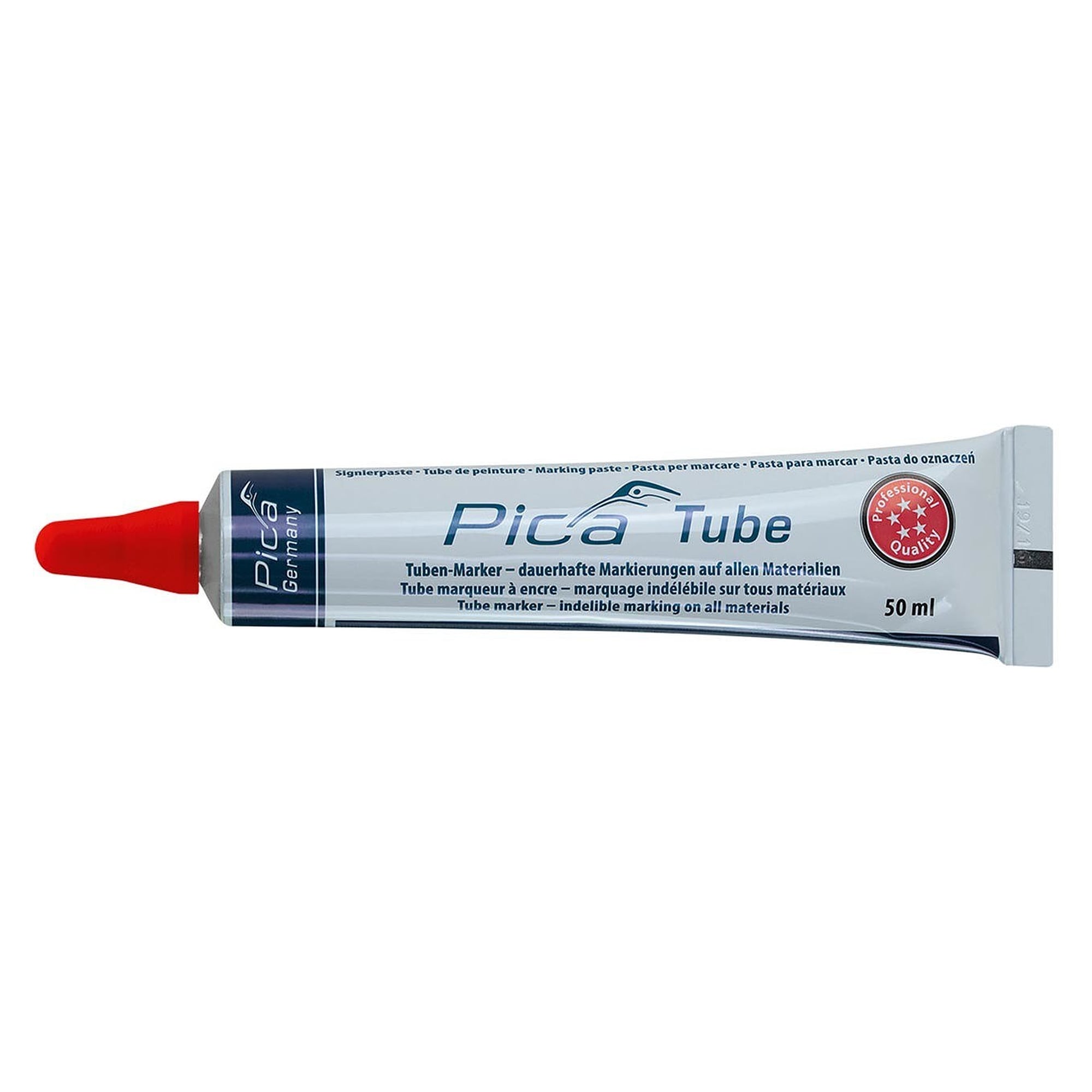 Signierpaste in der Tube 50 ml, rot, Kugelspitze 3 mm für ölige und rostige Metalle - Pica 575/40