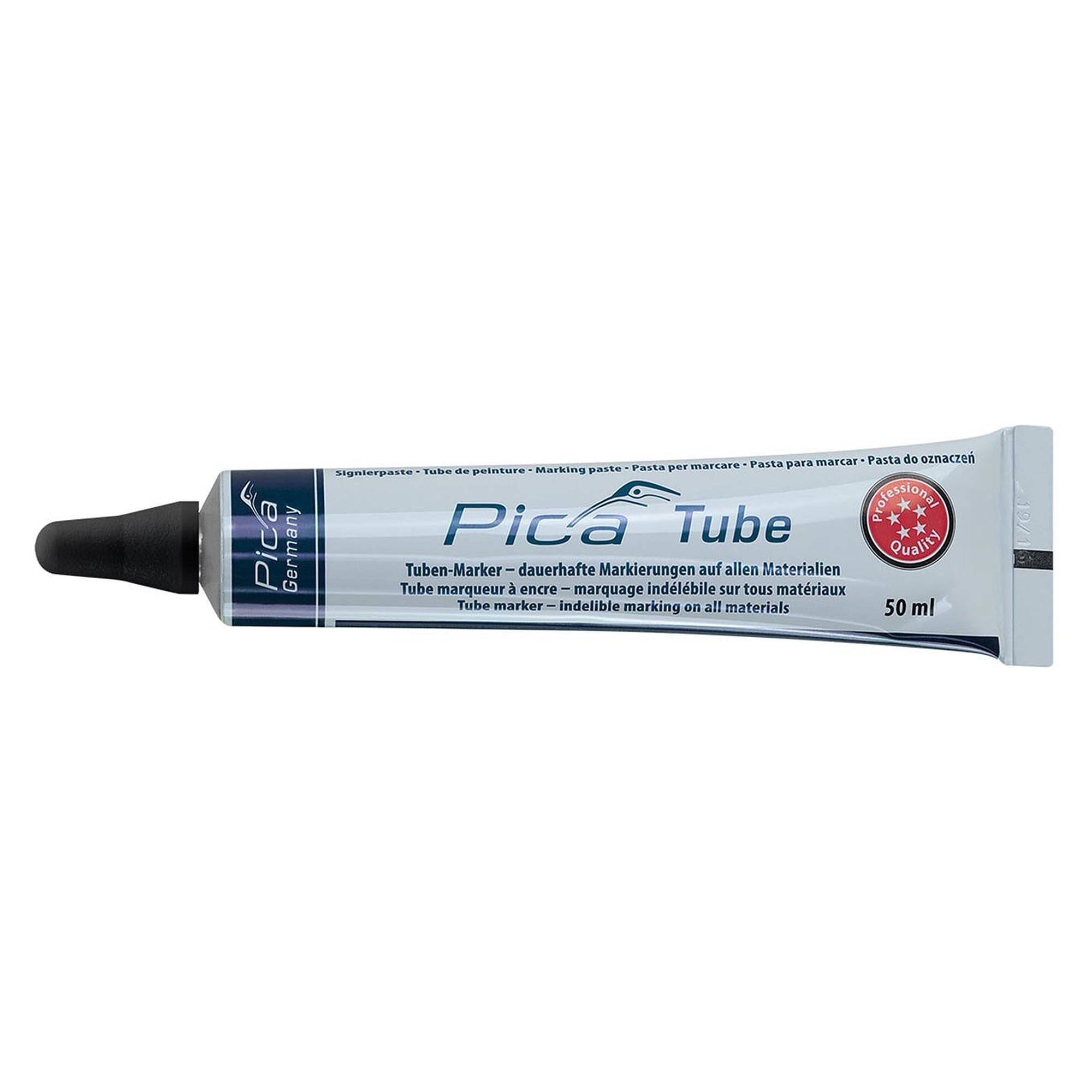 Signierpaste in der Tube 50 ml, schwarz, Kugelspitze 3 mm für ölige und rostige Metalle - Pica 575/46